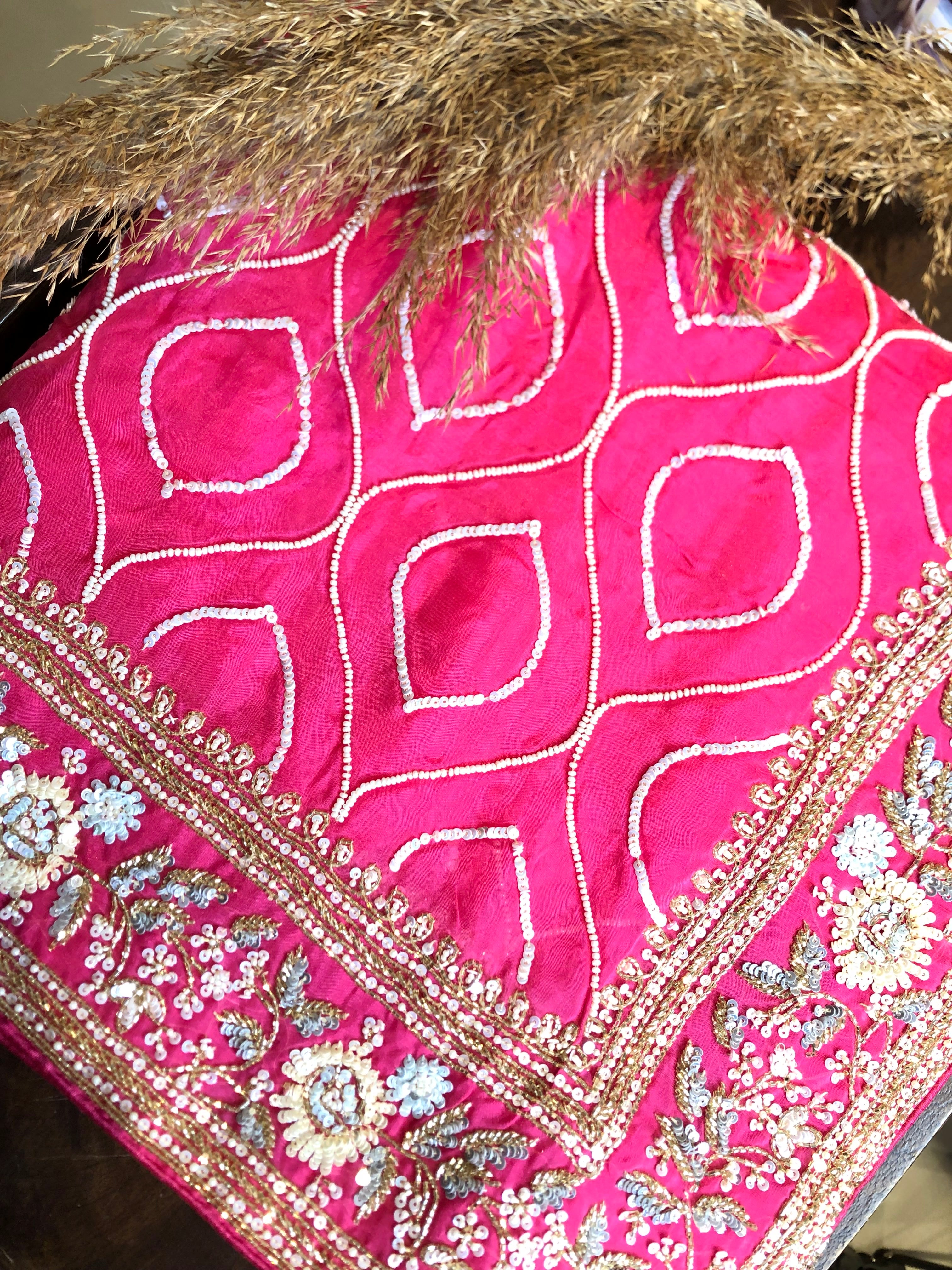 Organza Hot Pink  Saree