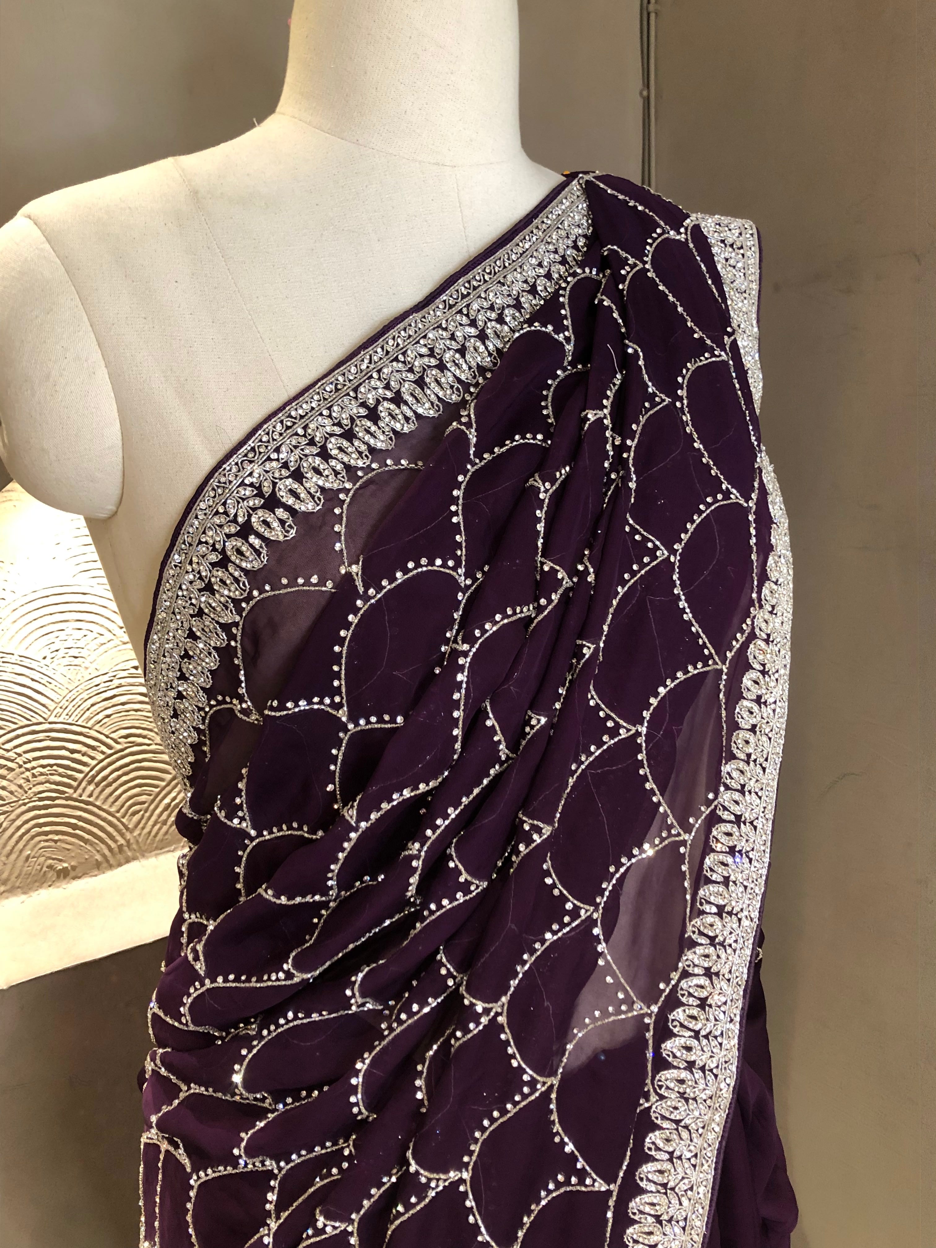 Organza Heavy Embroidered Saree