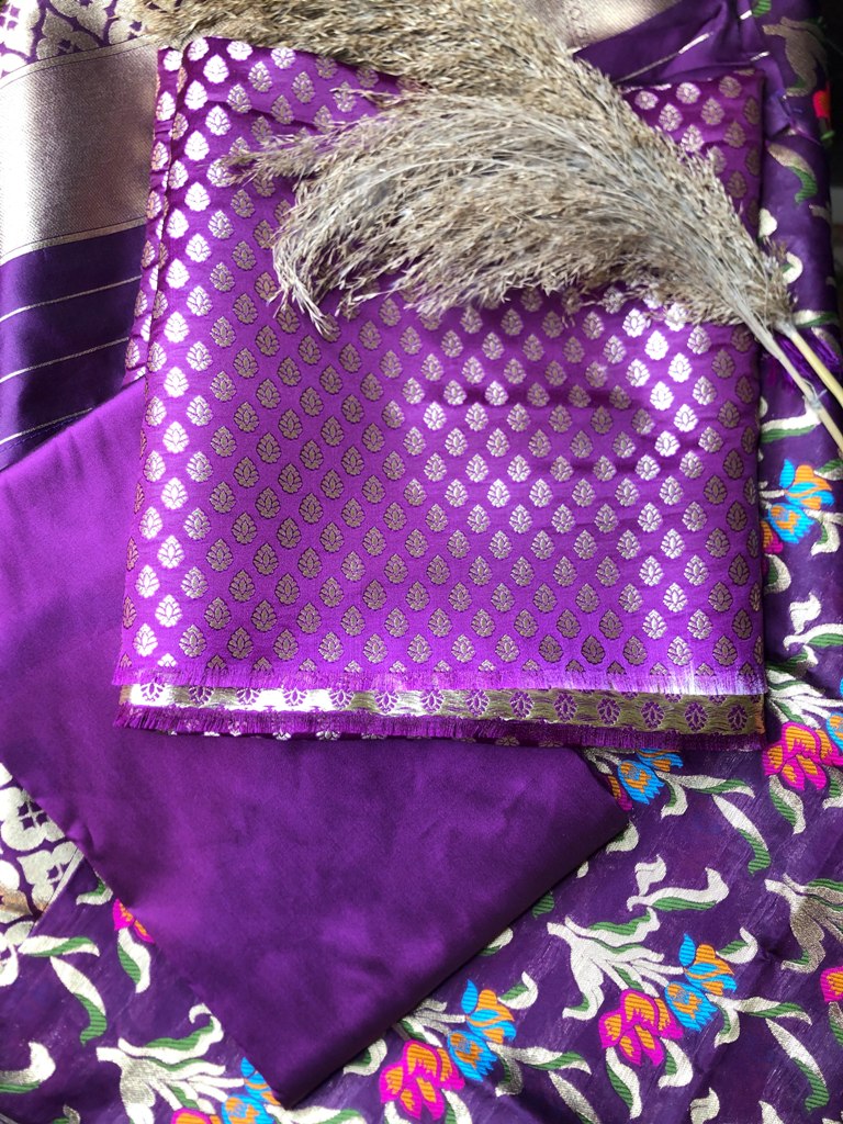 Banarasi Silk Unstitched Suit