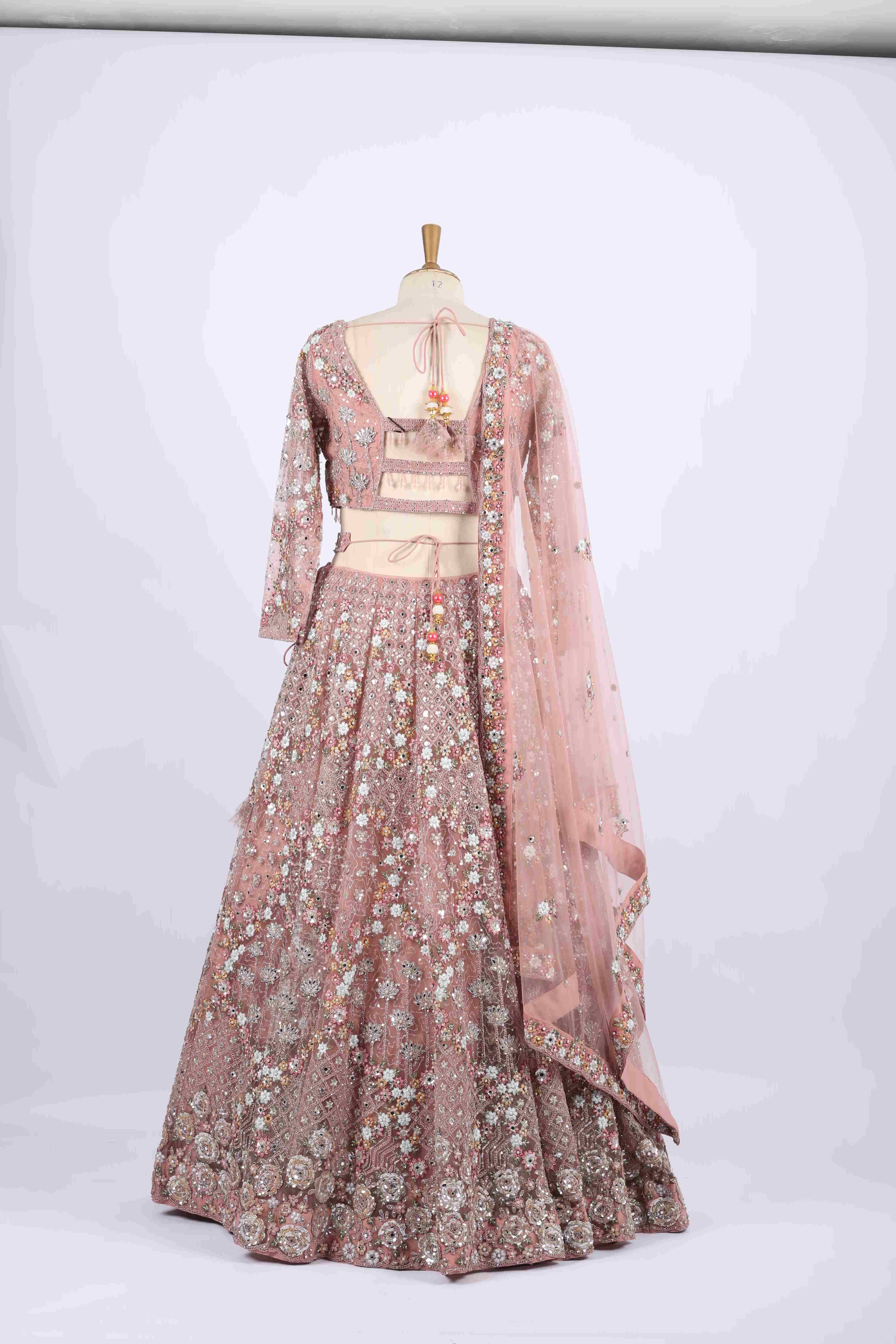 Golden  embroidery silk lehenga set