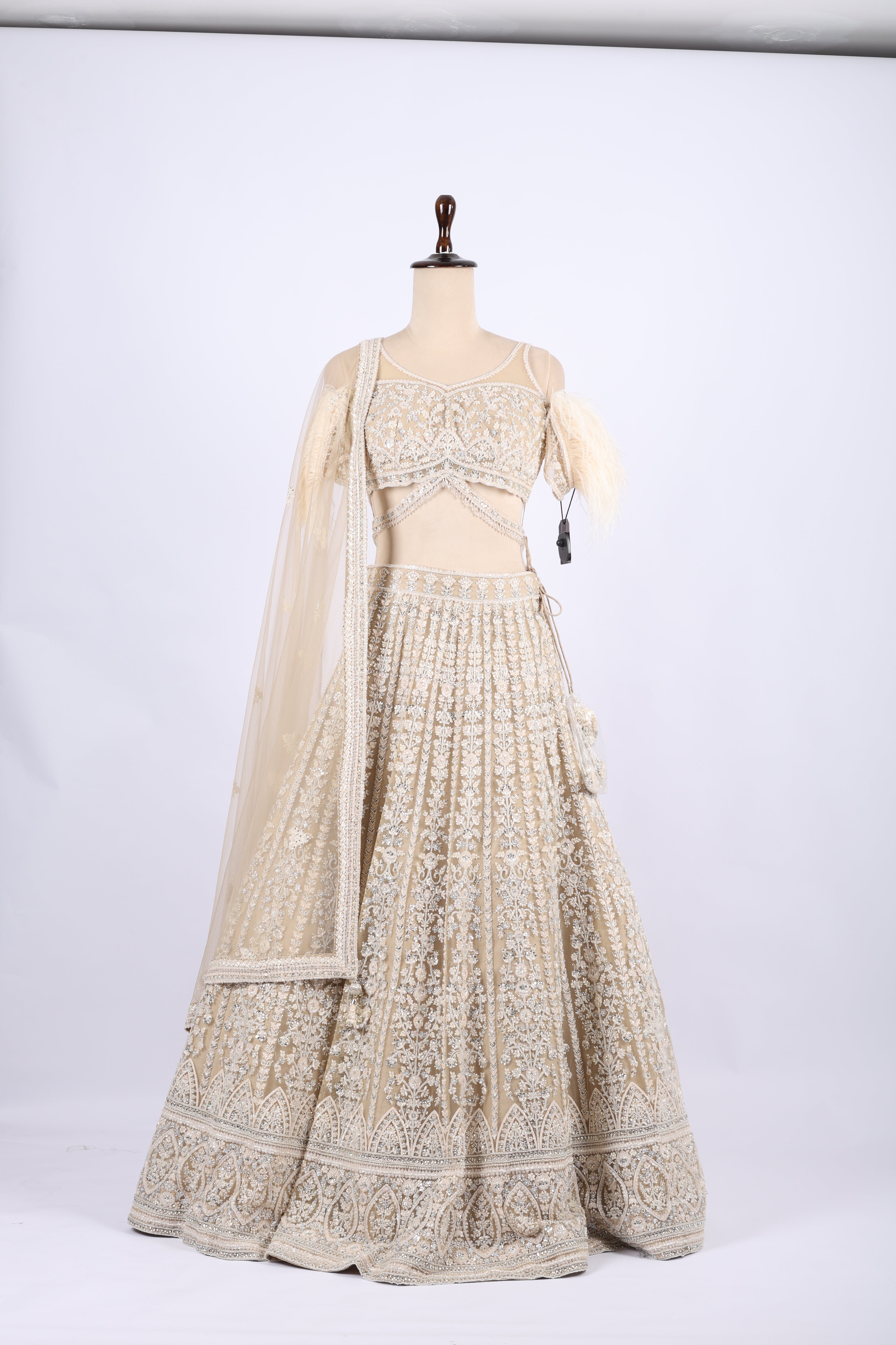 Ivory Designer Embroidered Bridal Lehenga Set