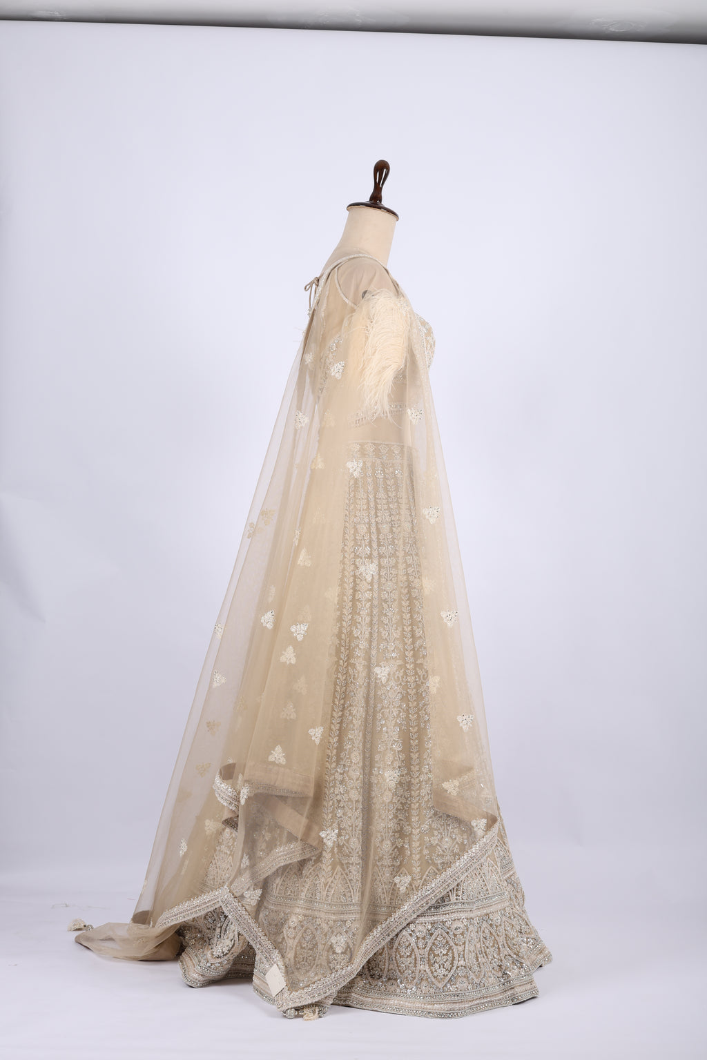 Ivory Designer Embroidered Bridal Lehenga Set