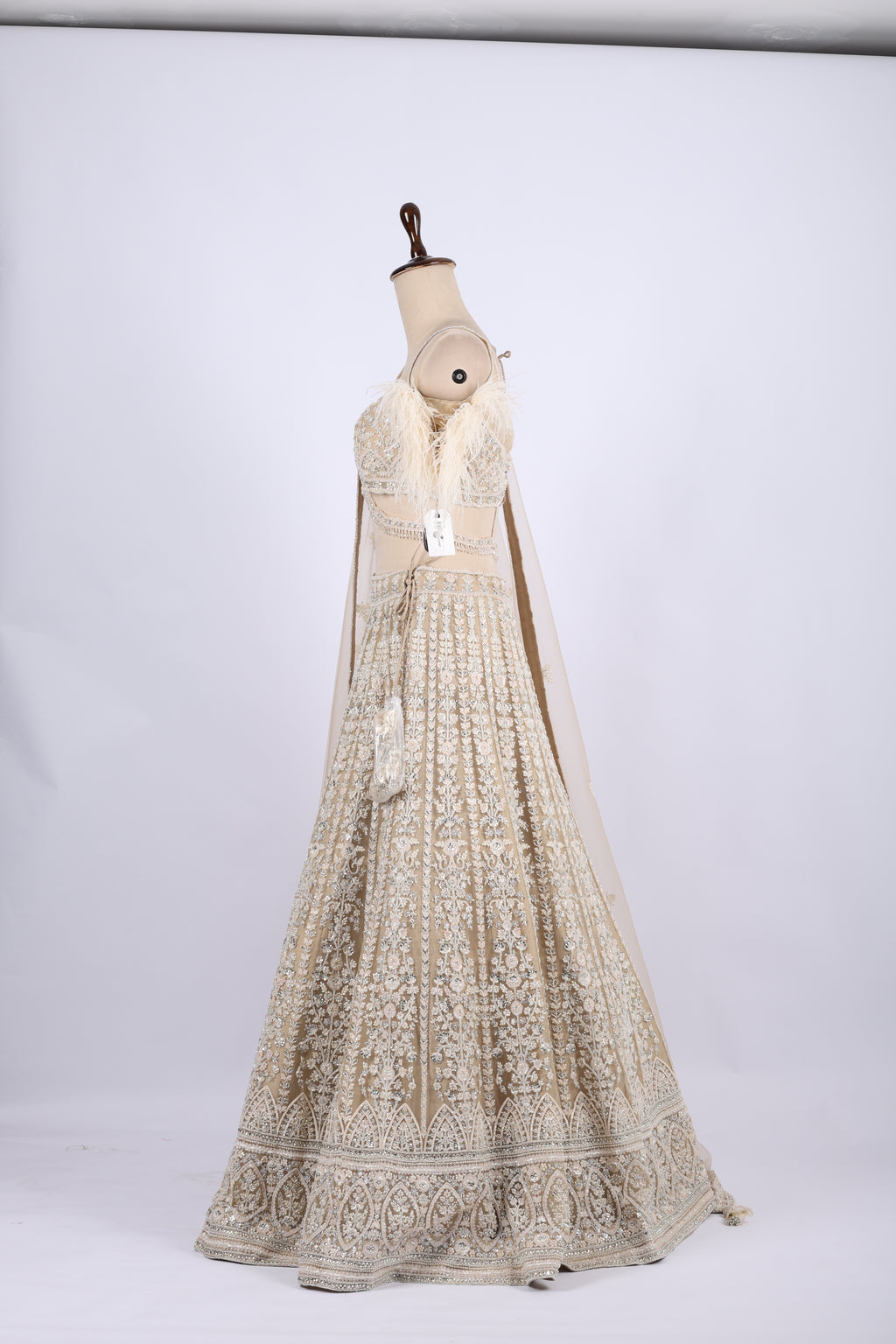 Ivory Designer Embroidered Bridal Lehenga Set