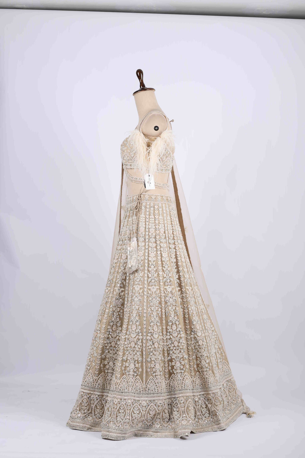 Ivory Designer Embroidered Bridal Lehenga Set