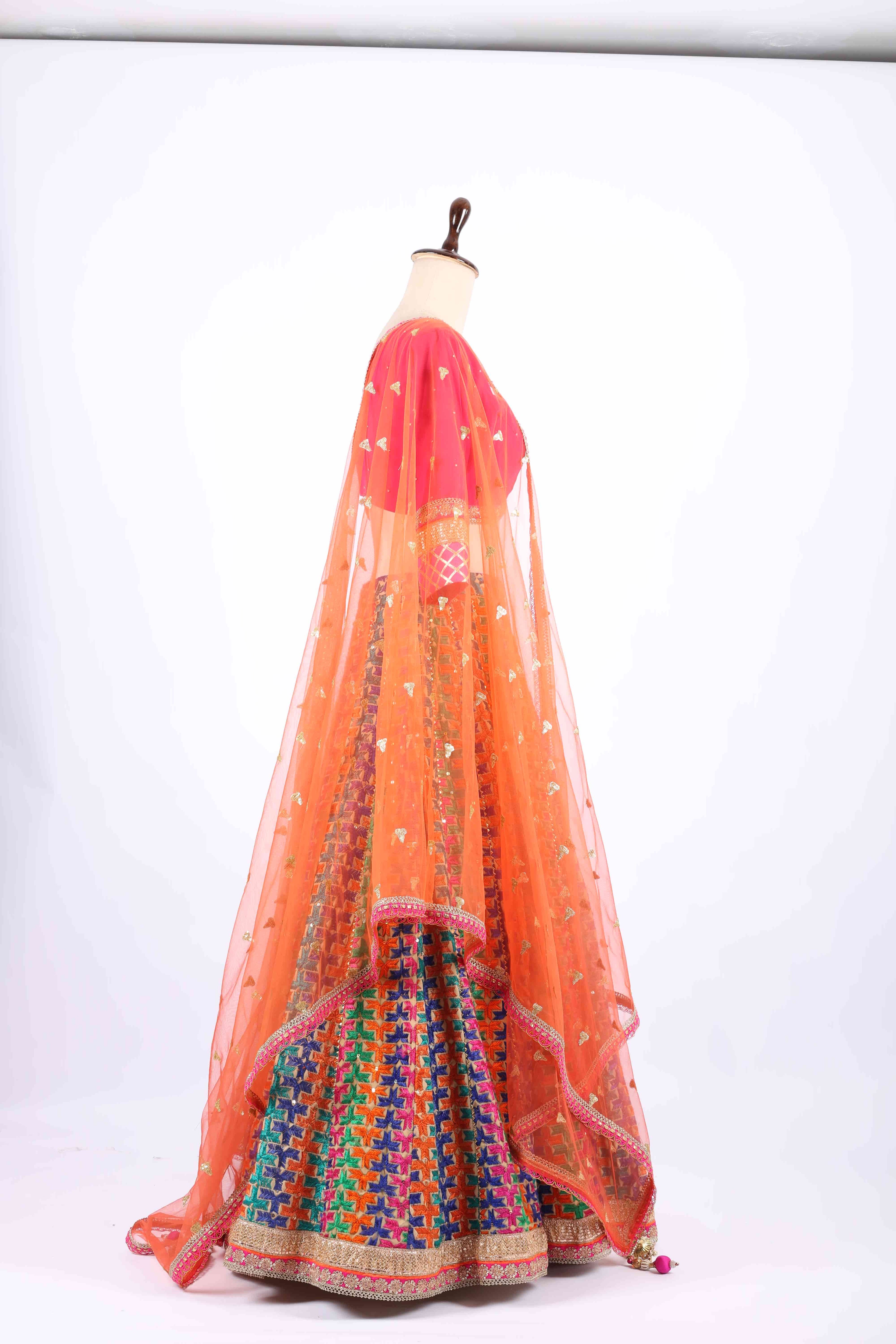 Vibrant Multicolor Embroidered Festive Lehenga Set