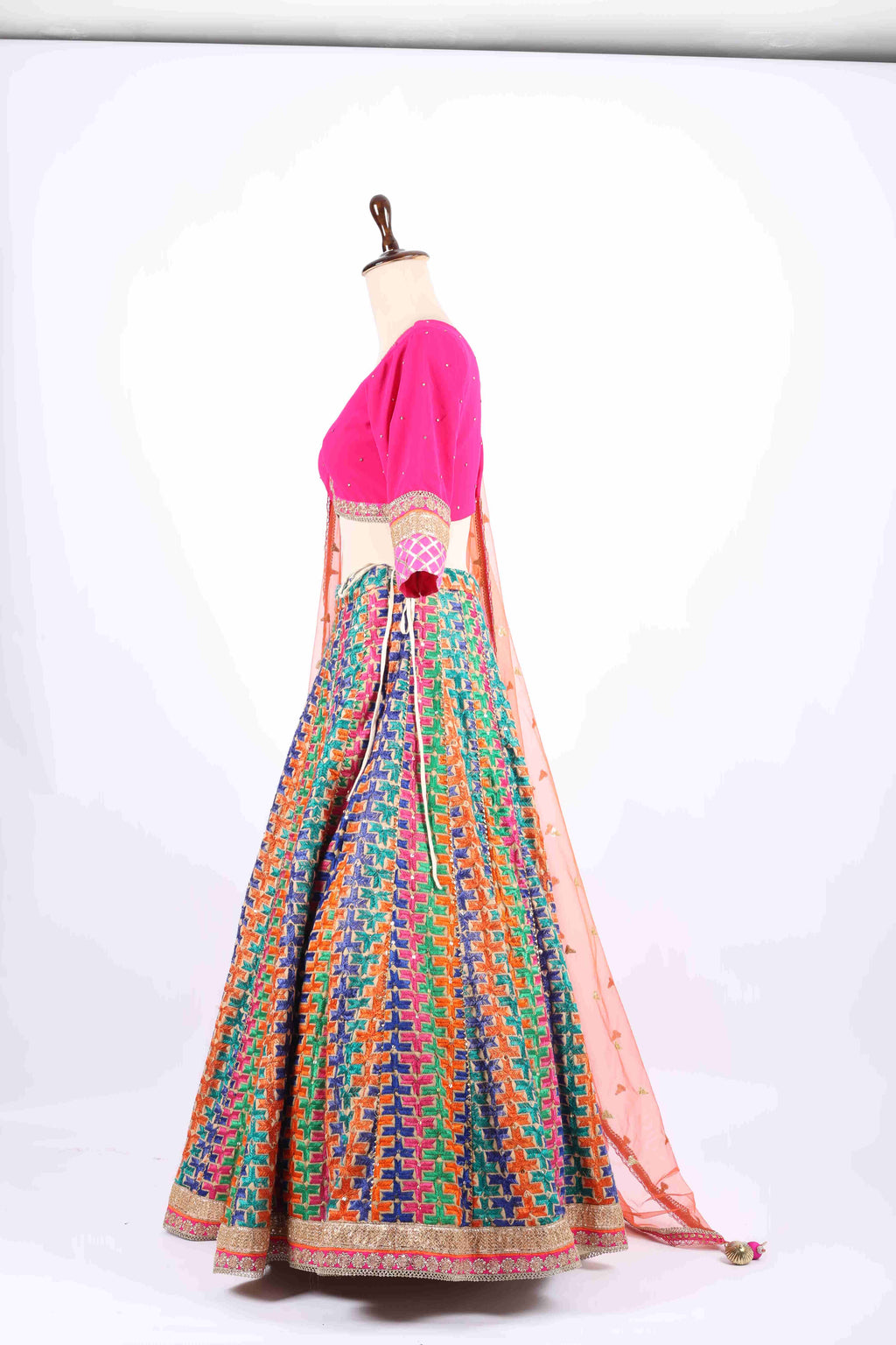 Vibrant Multicolor Embroidered Festive Lehenga Set