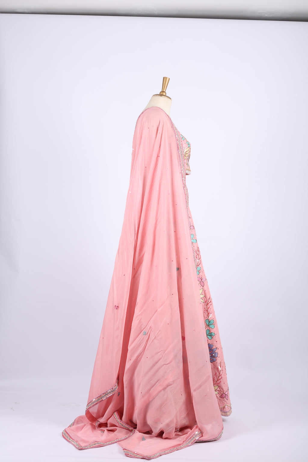 Pastel Pink Floral Embroidered Lehenga Set
