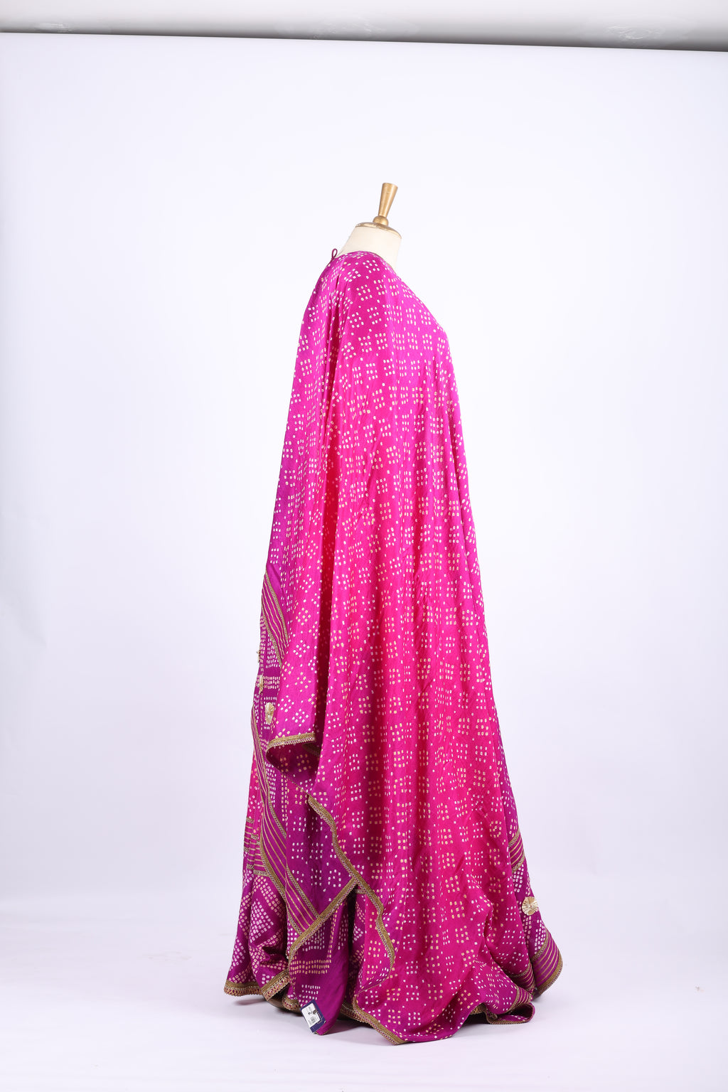 Magenta Bandhani Embroidered Lehenga Set