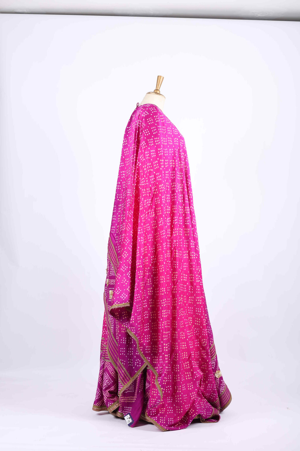 Magenta Bandhani Embroidered Lehenga Set