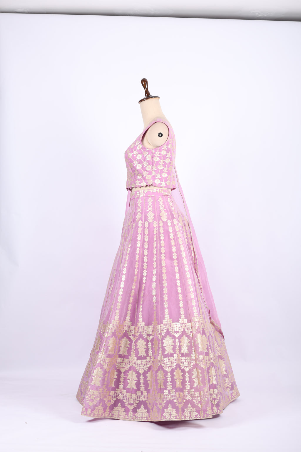 Pastel Pink Banarasi Silk Lehenga Set