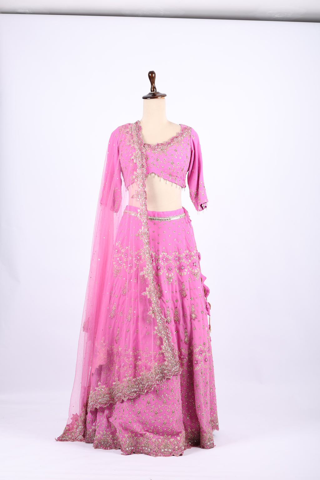 Hot Pink Embellished Designer Lehenga Set