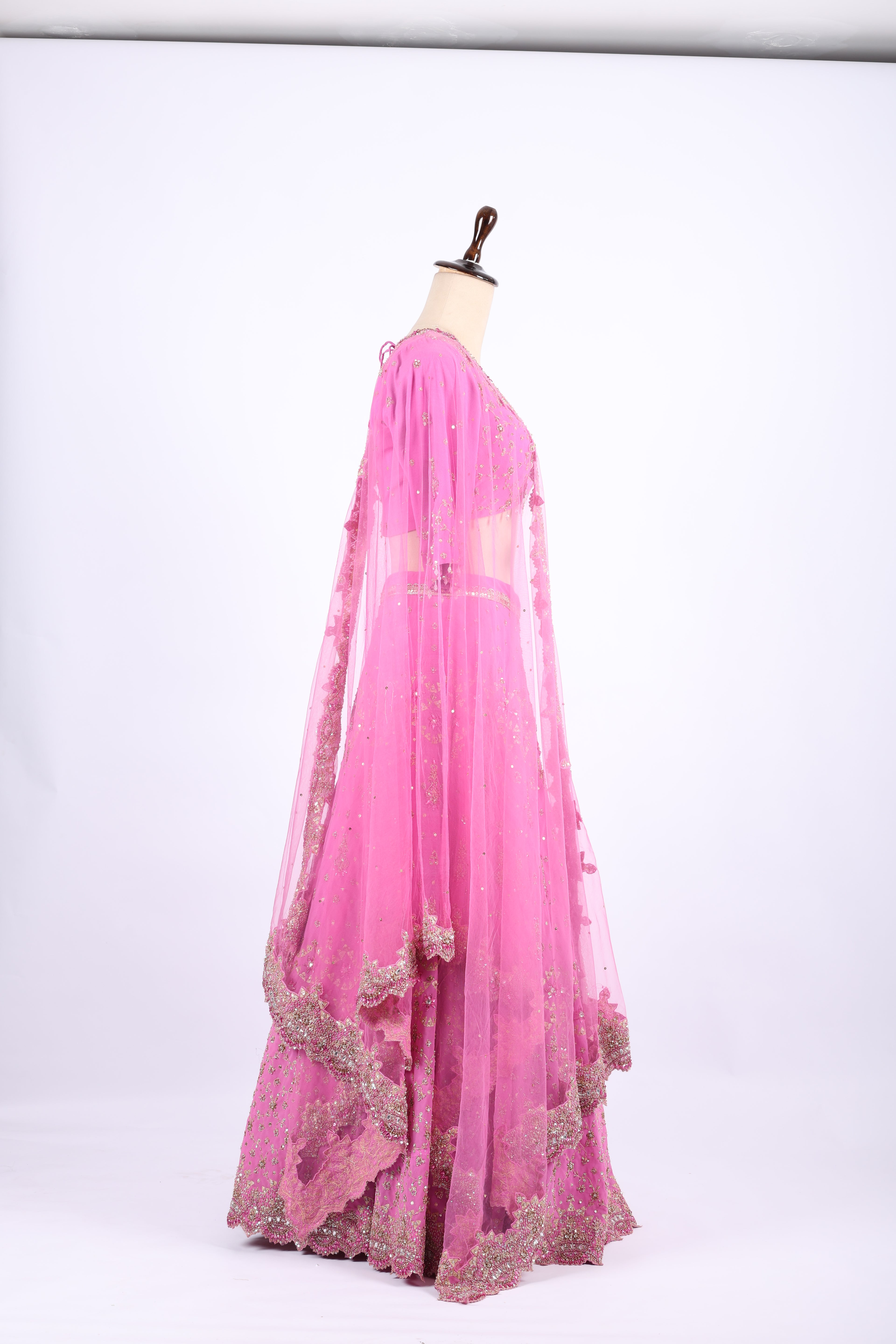 Hot Pink Embellished Designer Lehenga Set
