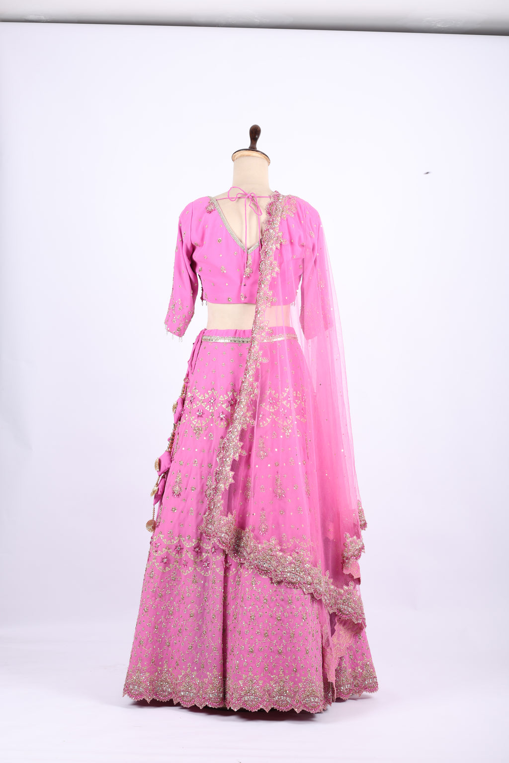 Hot Pink Embellished Designer Lehenga Set