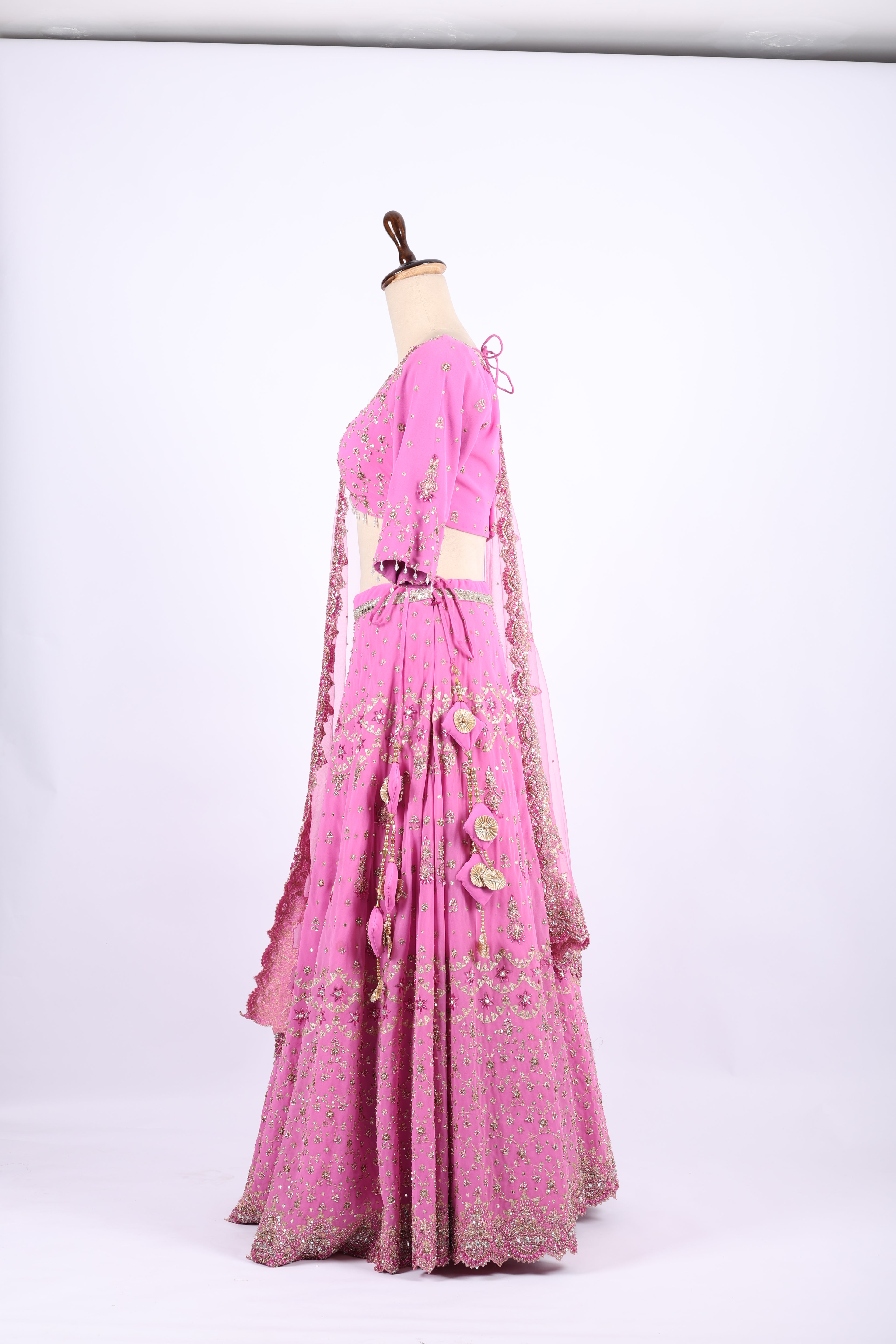 Hot Pink Embellished Designer Lehenga Set