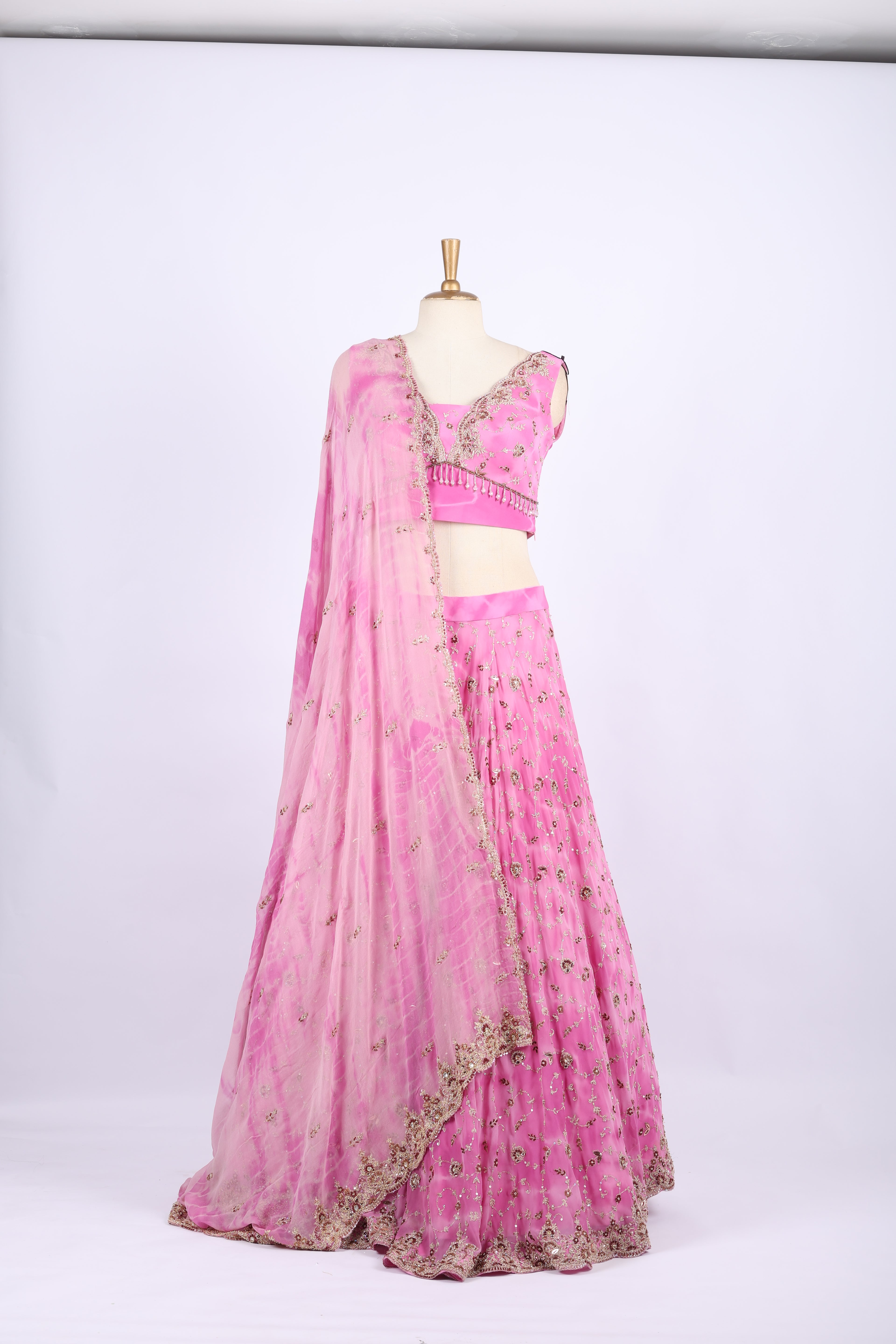 Light Pink Embroidered Lehenga Set