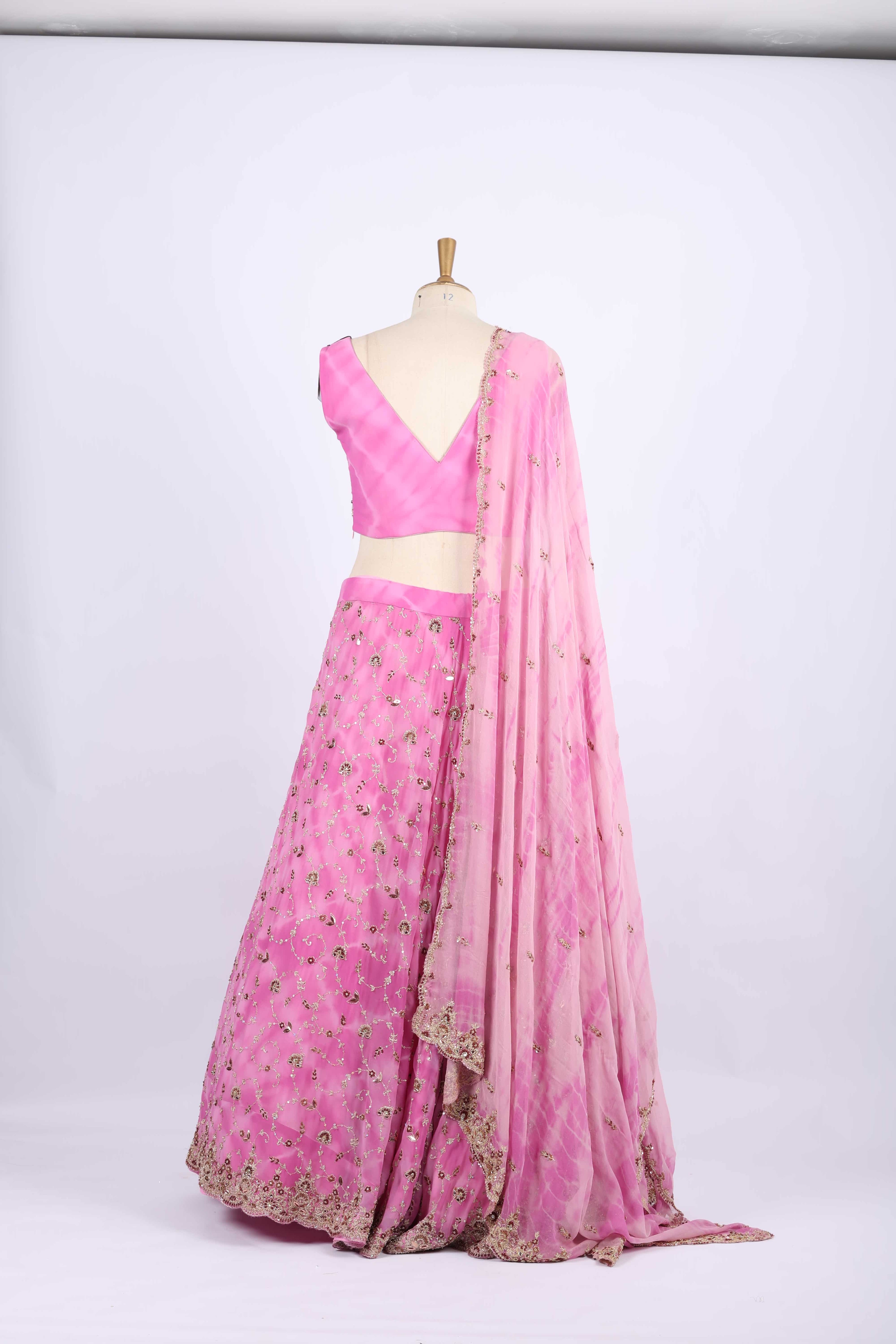 Light Pink Embroidered Lehenga Set