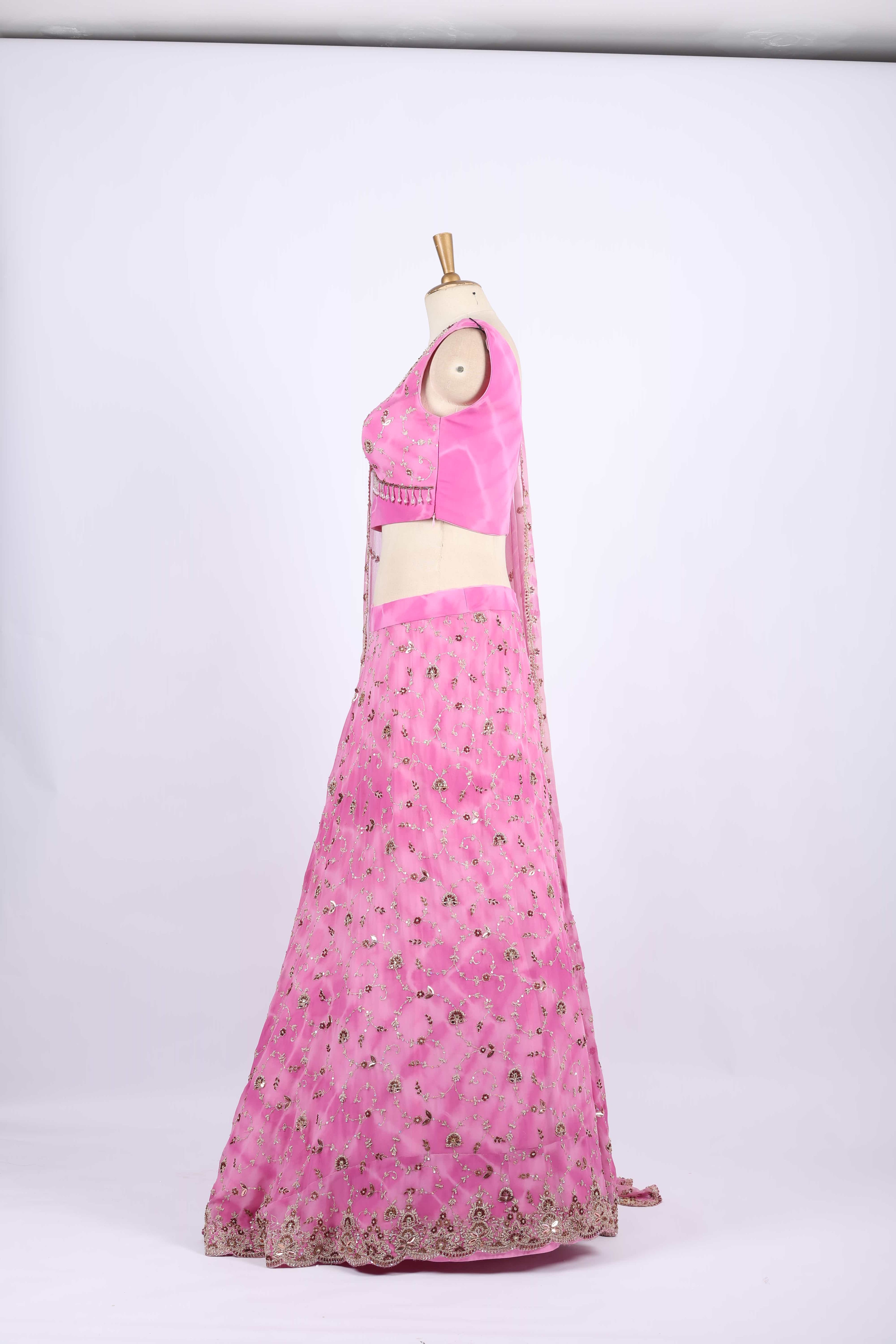 Light Pink Embroidered Lehenga Set