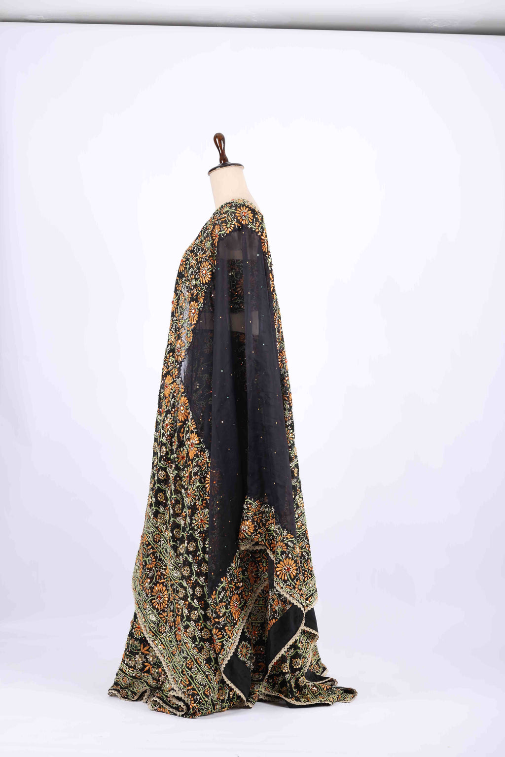 Black Multi-Thread Embroidered Lehenga Set