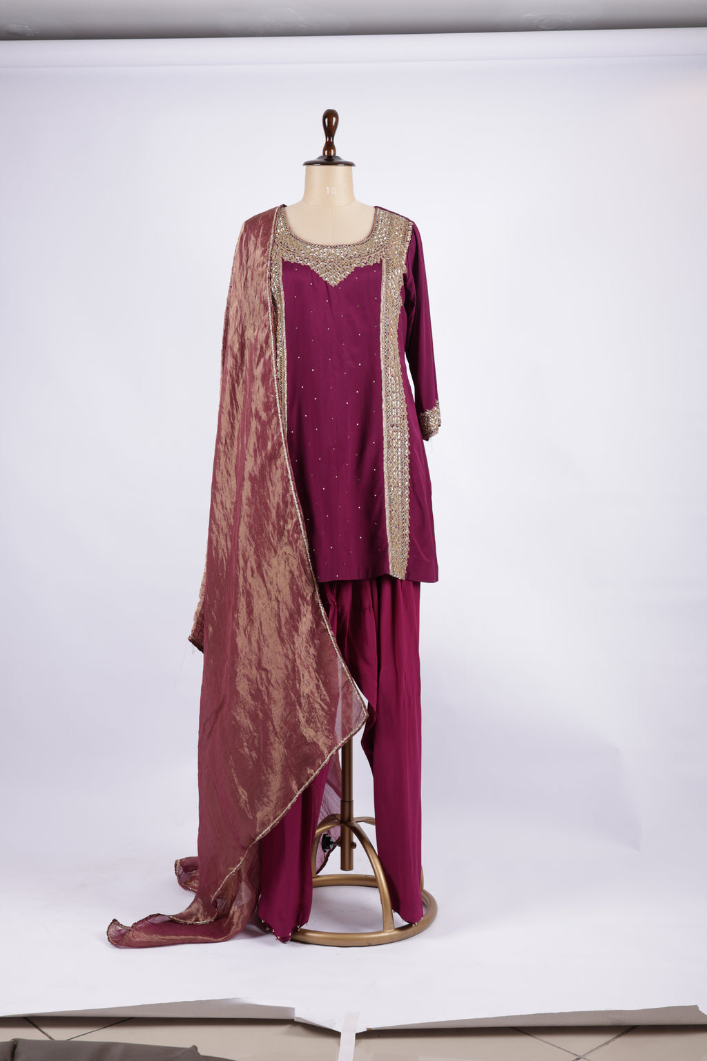 Mustard Yellow Embroidered Suit Set