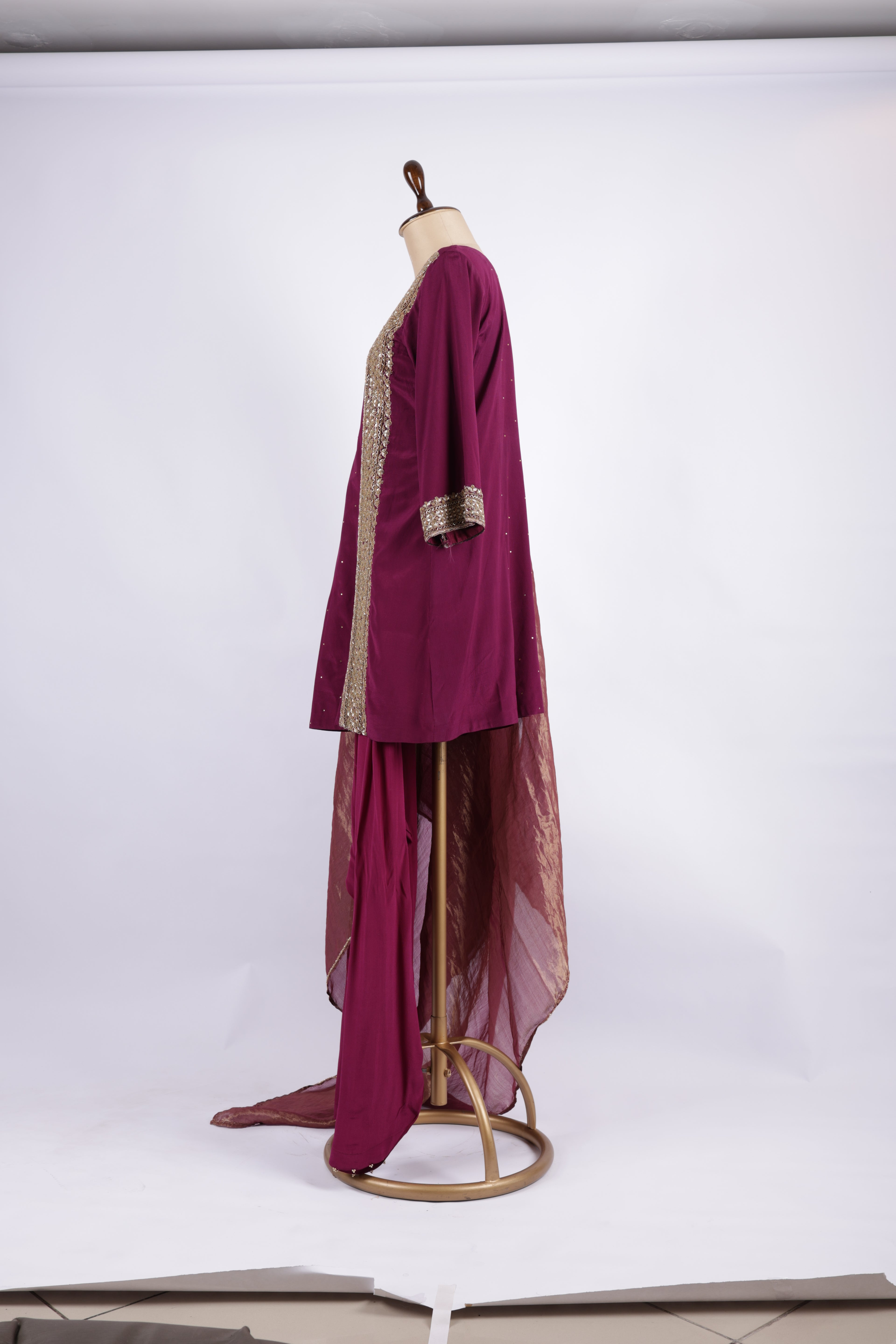 Mustard Yellow Embroidered Suit Set