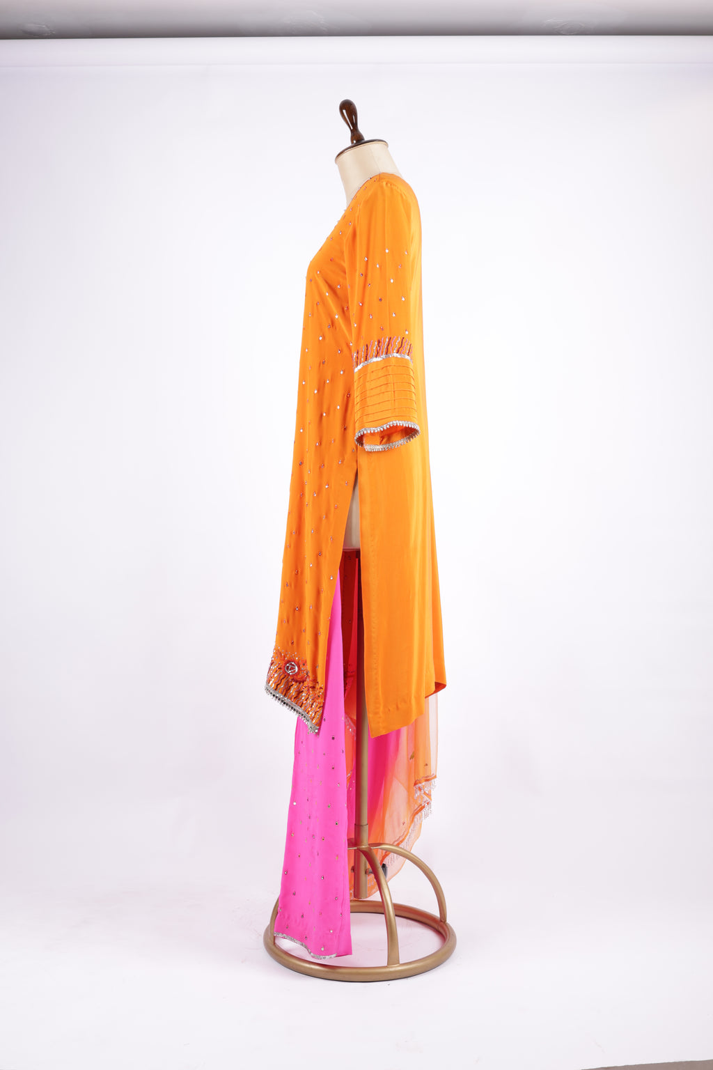 Orange and pink Sharara Garara suit