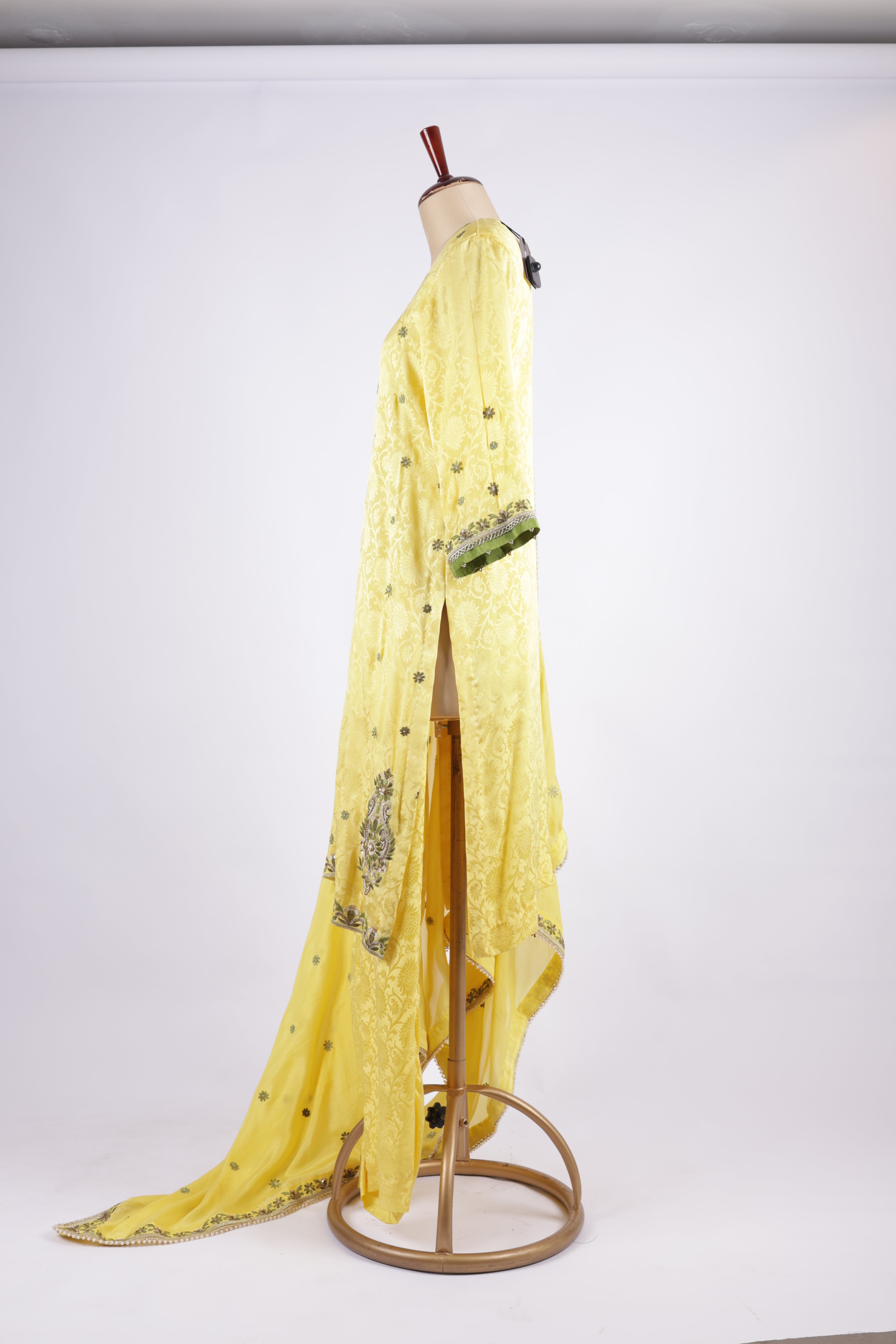 Sunny yellow embroidered suit set