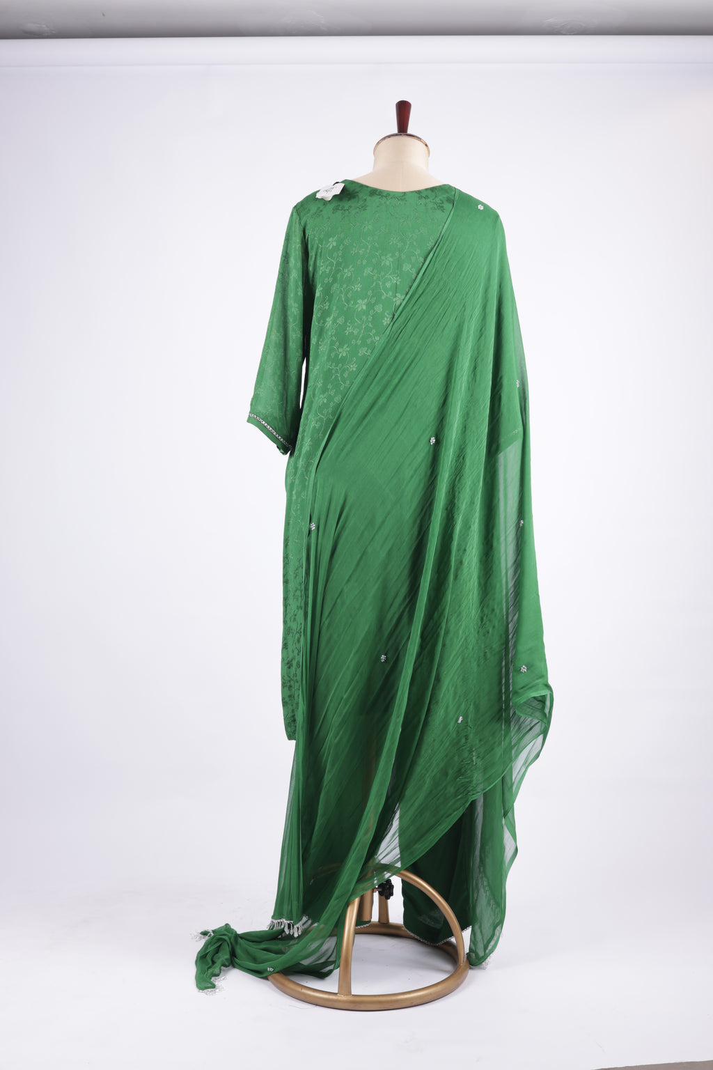 Emerald green embroidered suit set