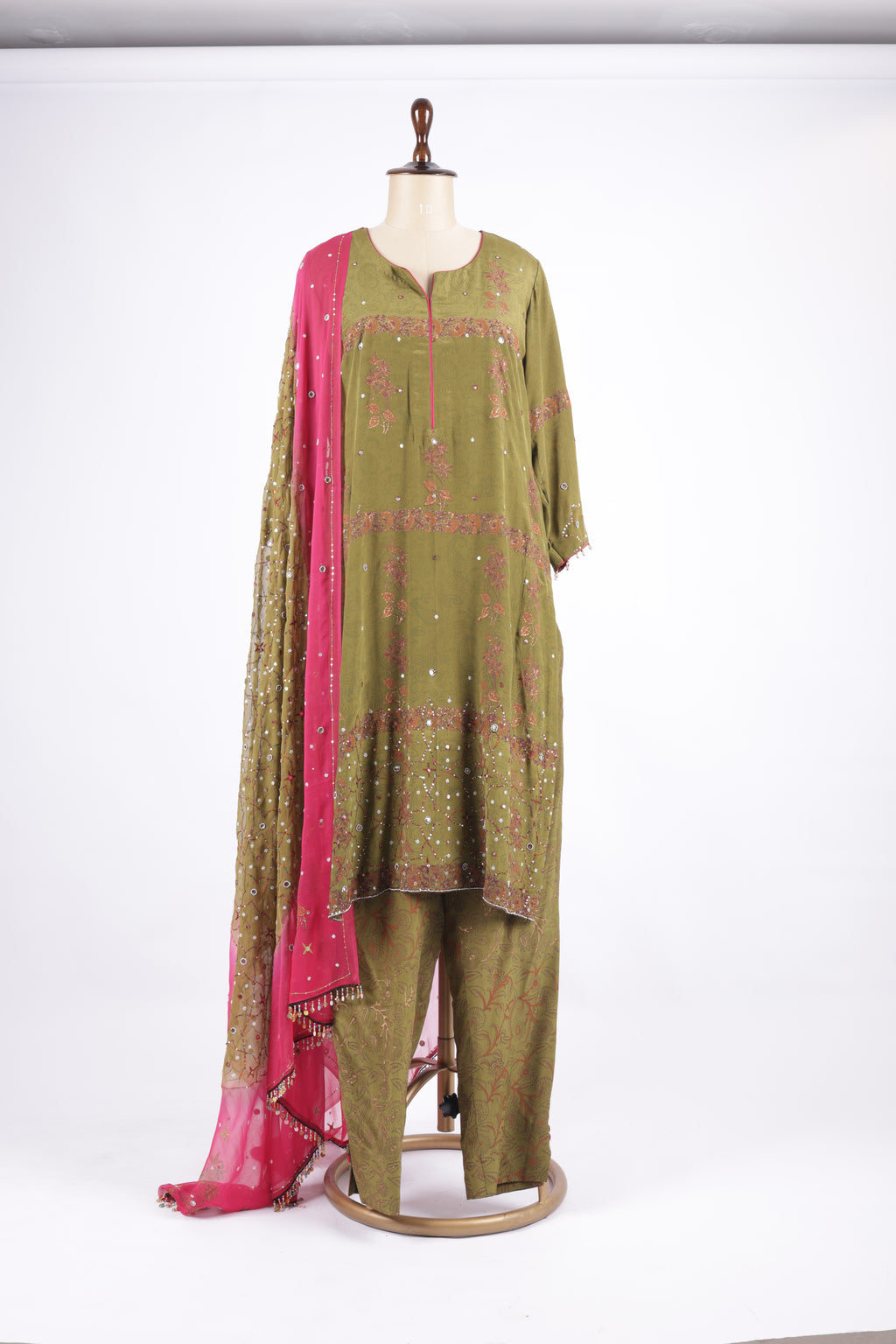 Olive green suit set