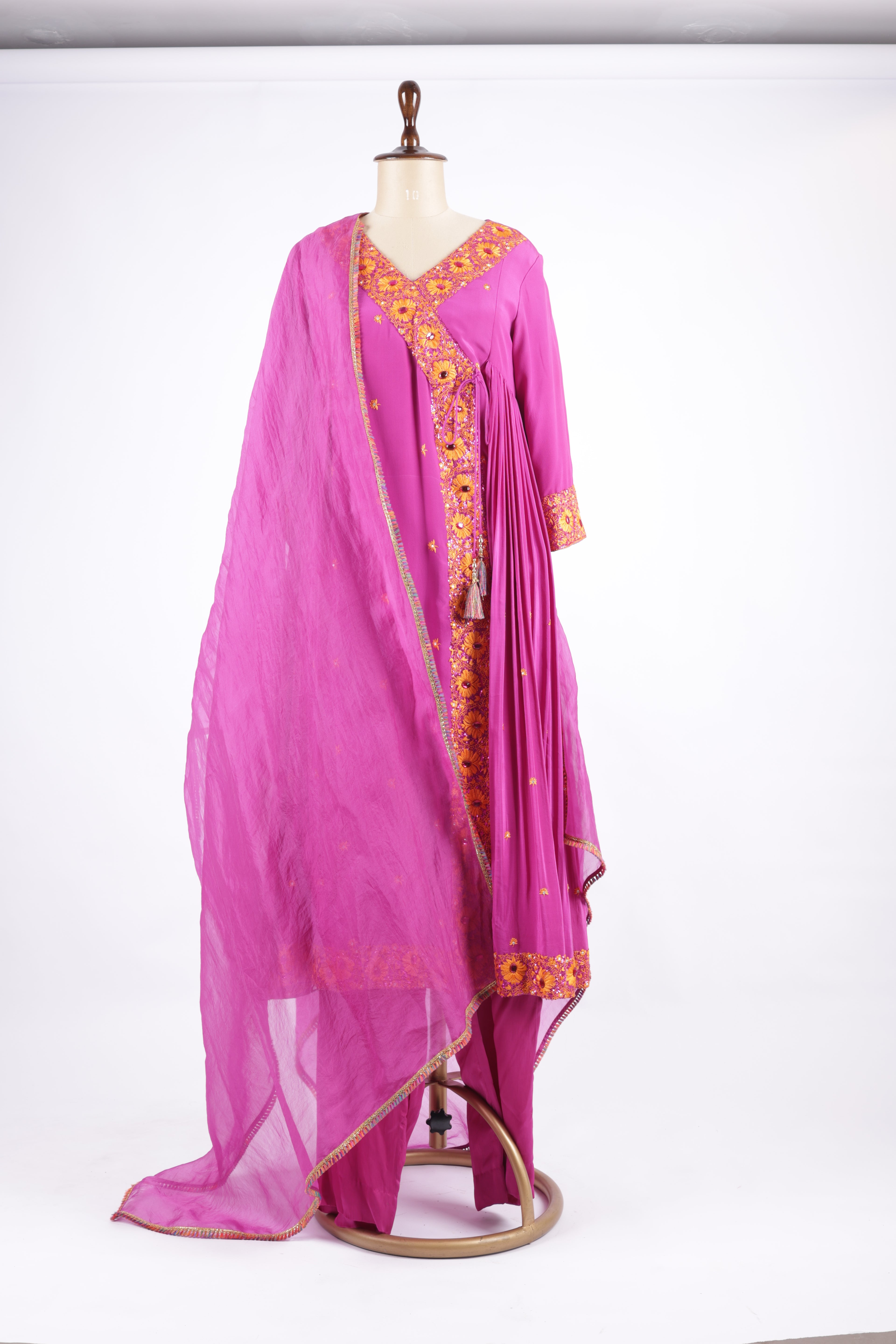 Vibrant fuchsia pink suit set