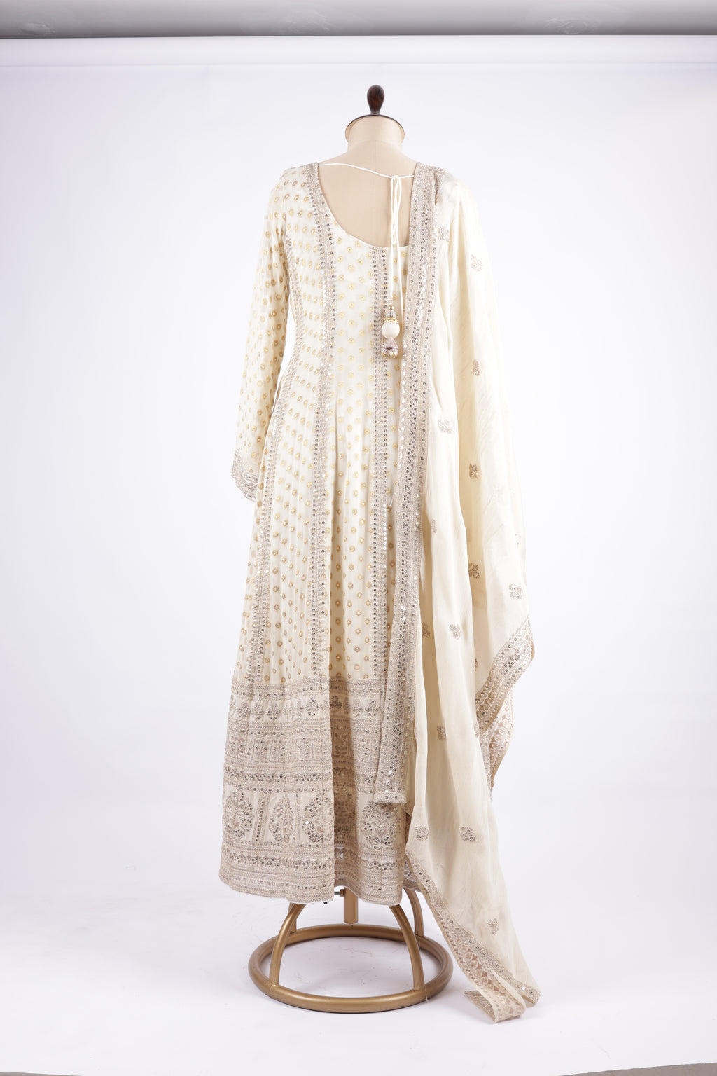 Ivory embroidered  suit set