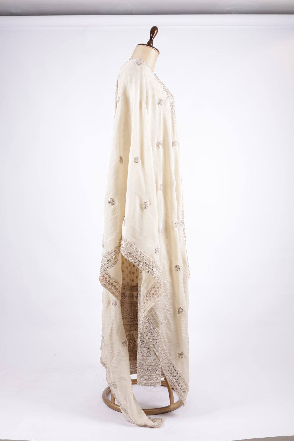 Ivory embroidered  suit set