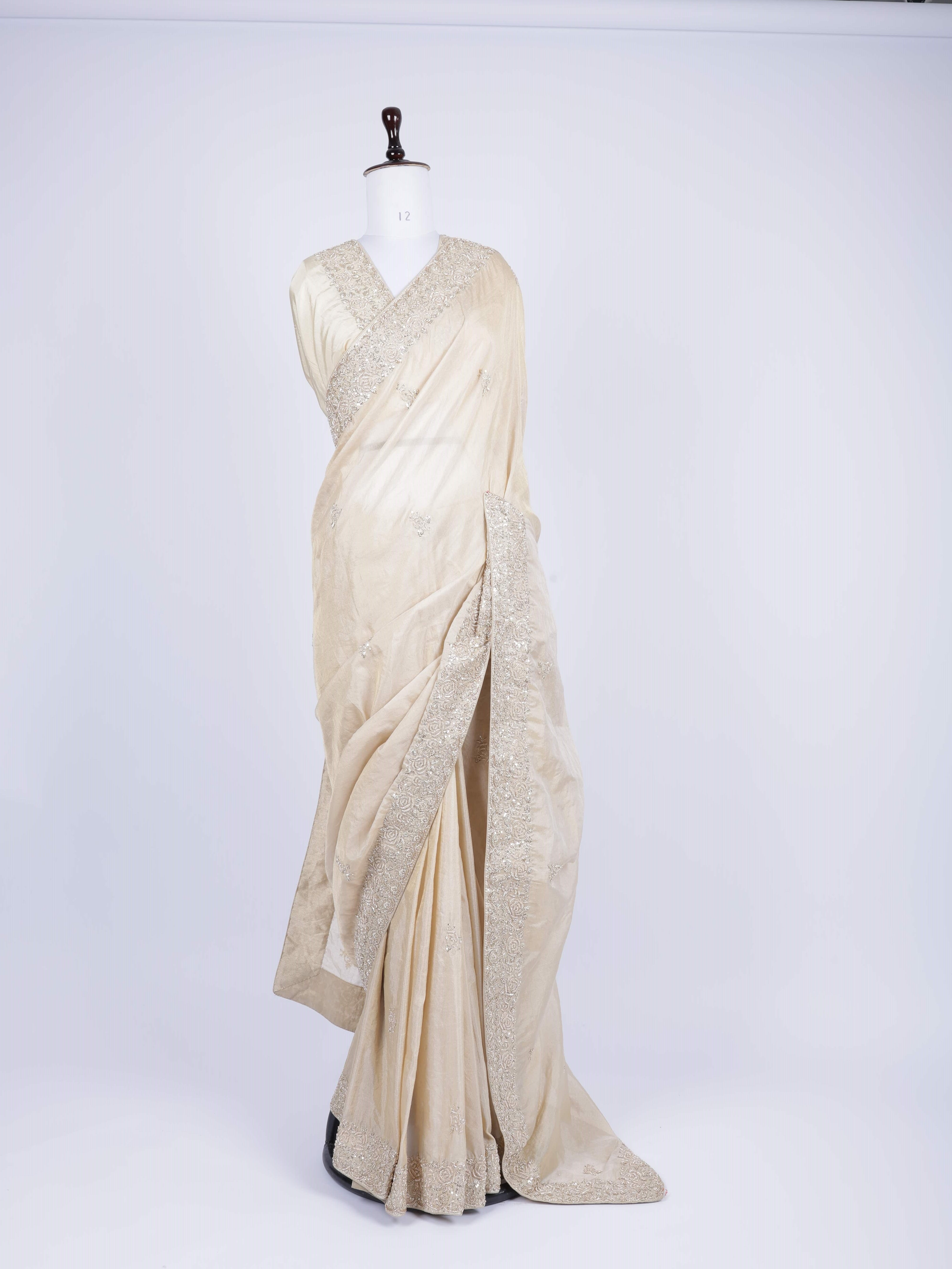 Ivory / Off-White Saree