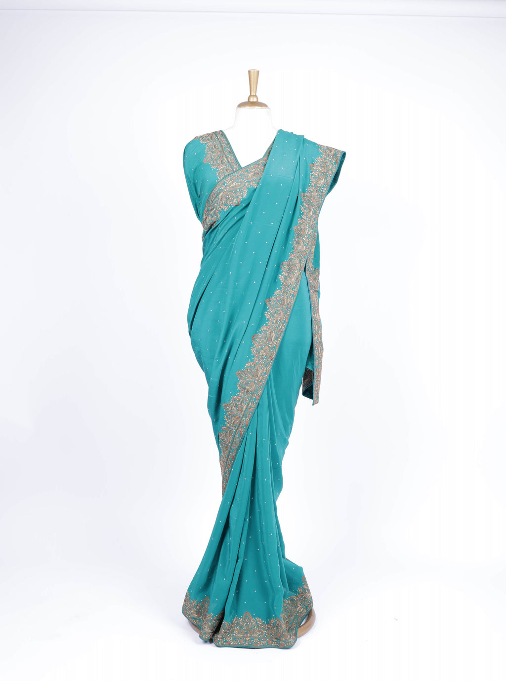 Teal Blue  Intricate Zar Saree