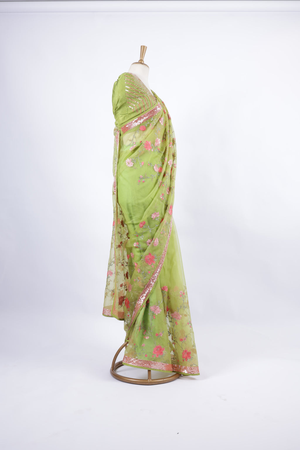 Lime Green Saree