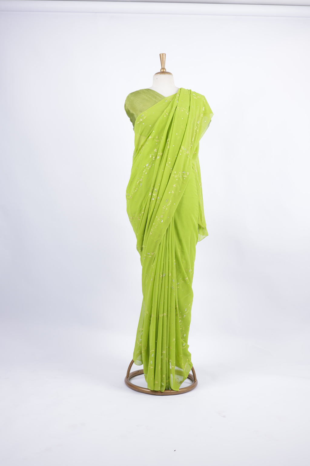Lime Green Saree