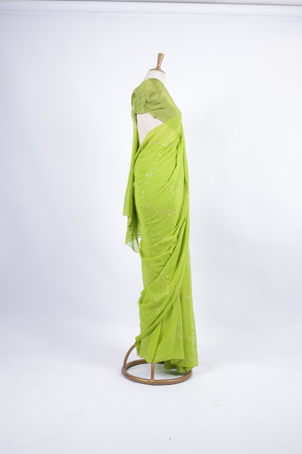 Lime Green Saree