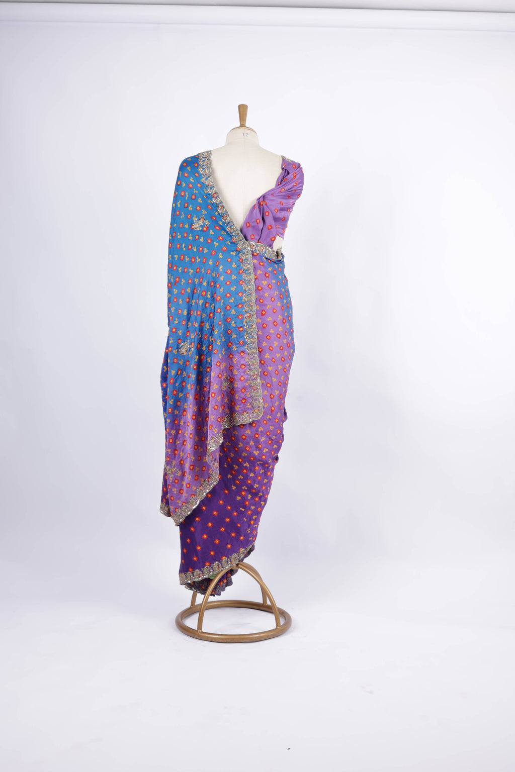 Bandhani Print with Embroidered Border Saree
