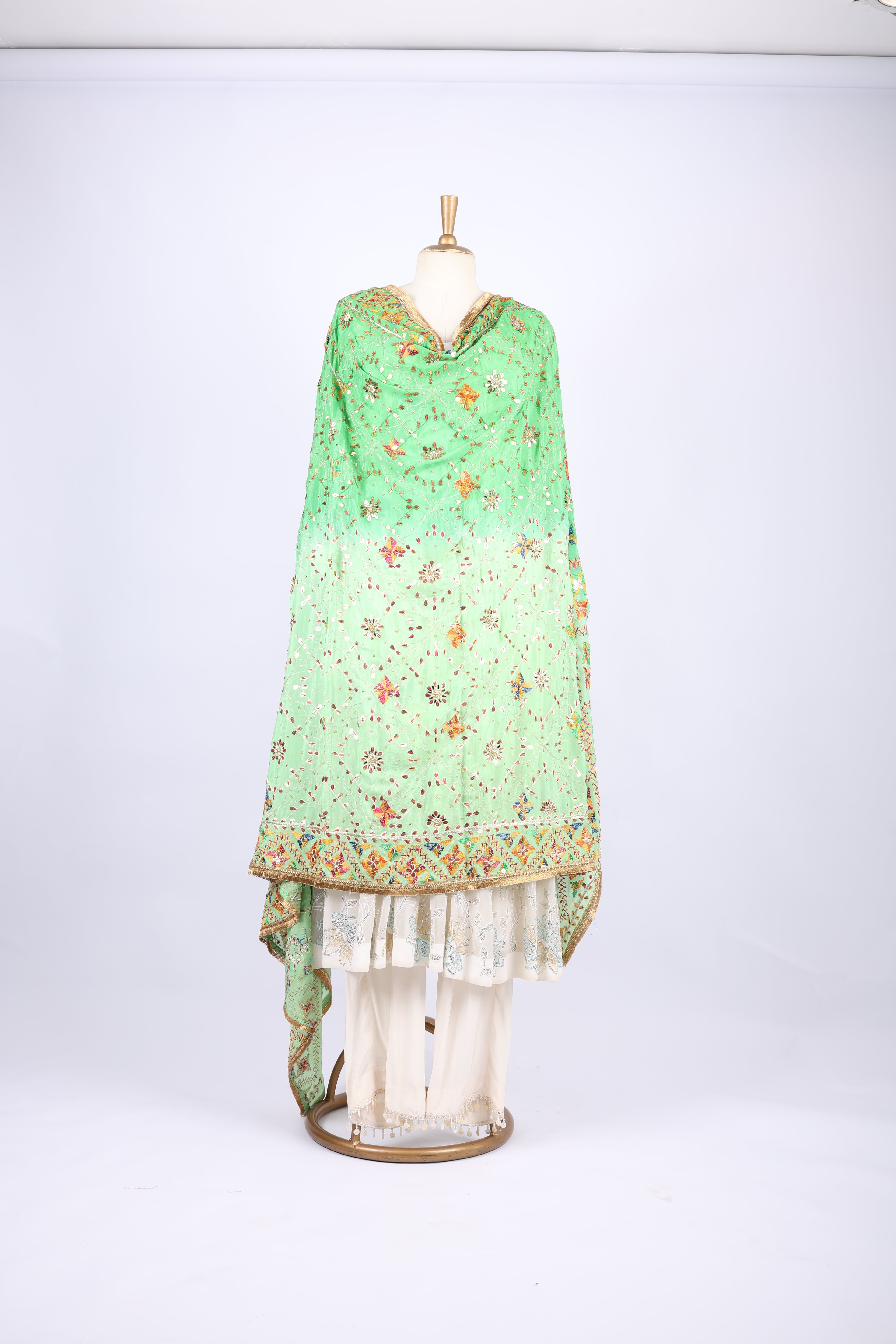 Light Green Printed Dupatta