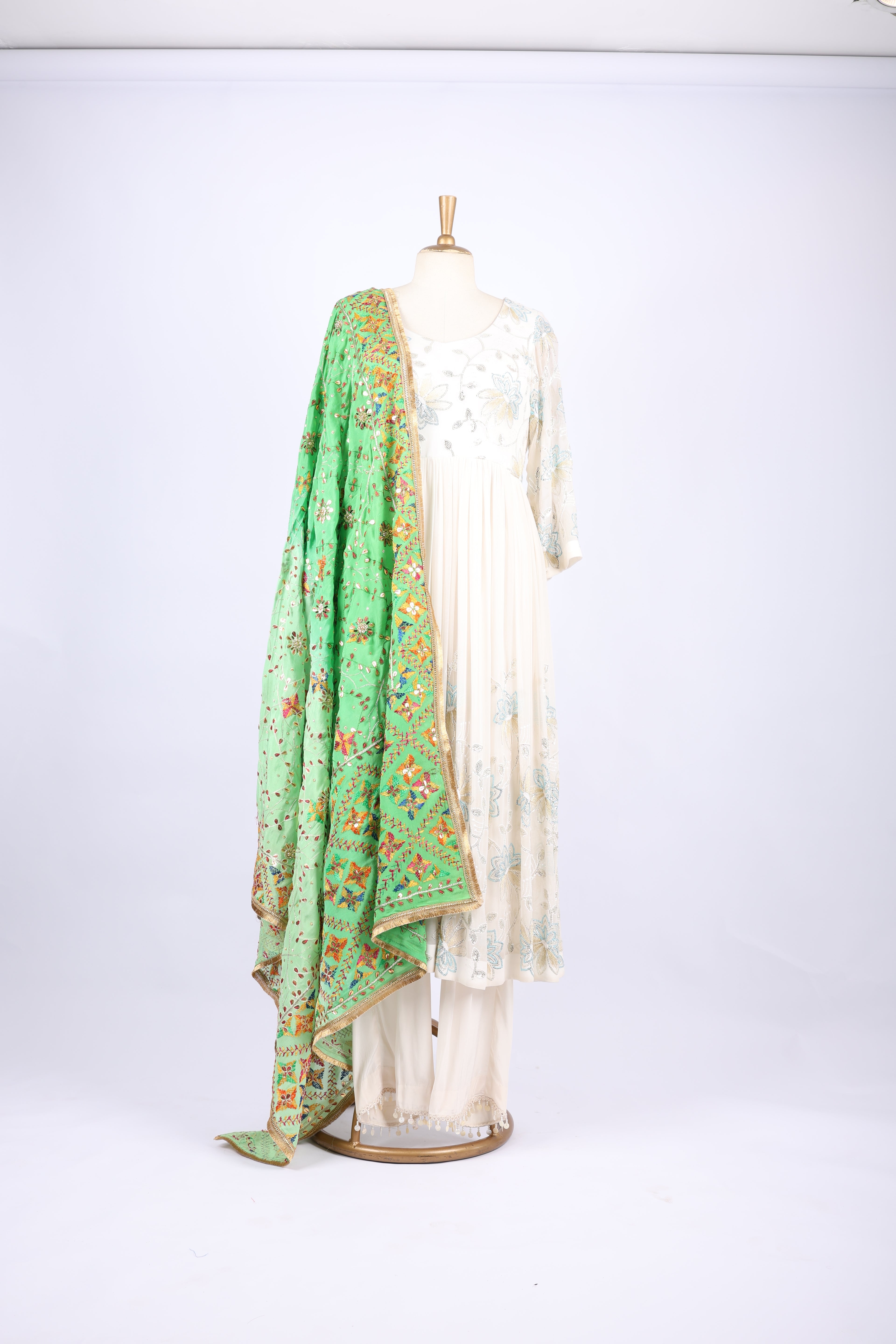 Light Green Printed Dupatta