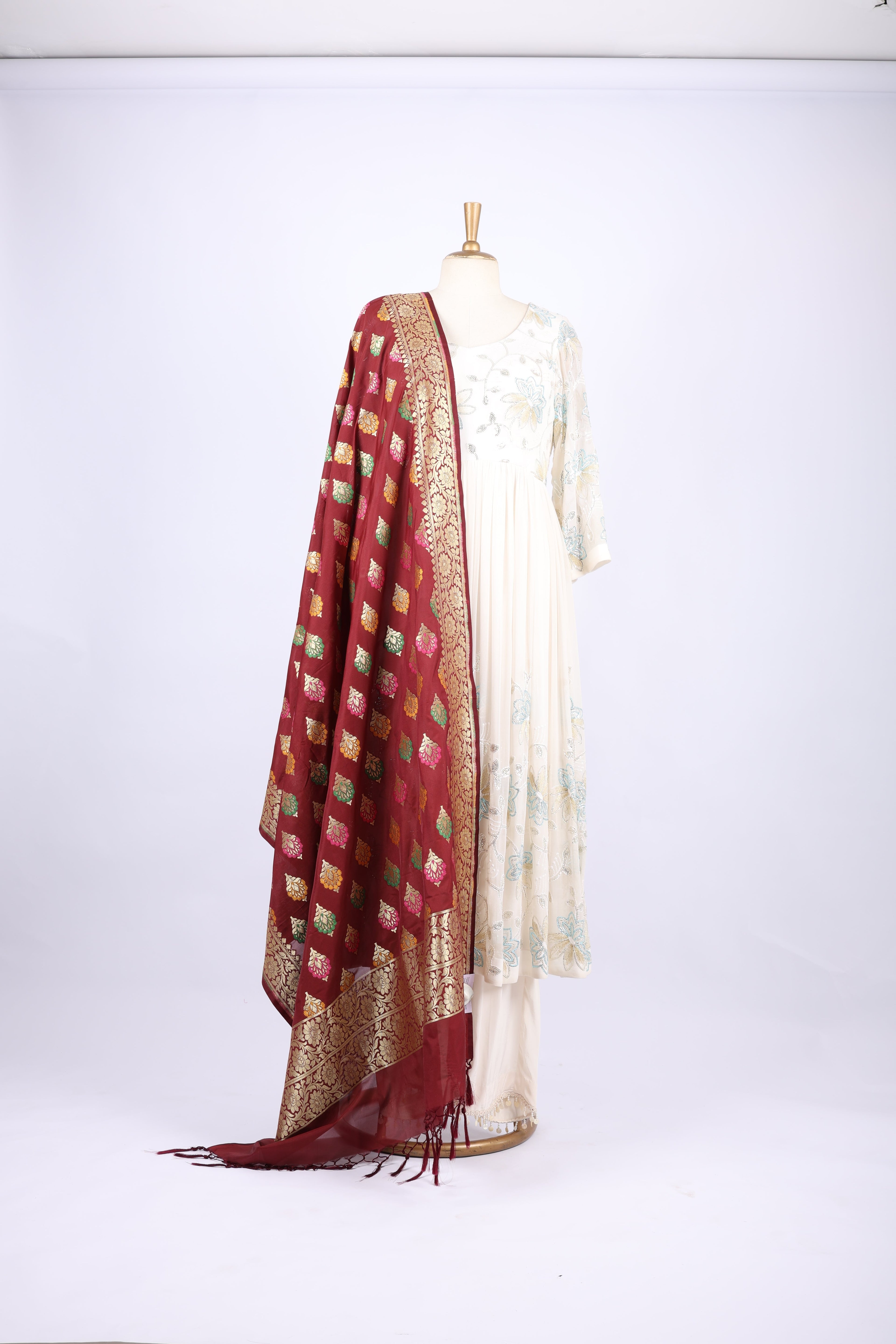 Pink & Yellow Phulkari Dupatta