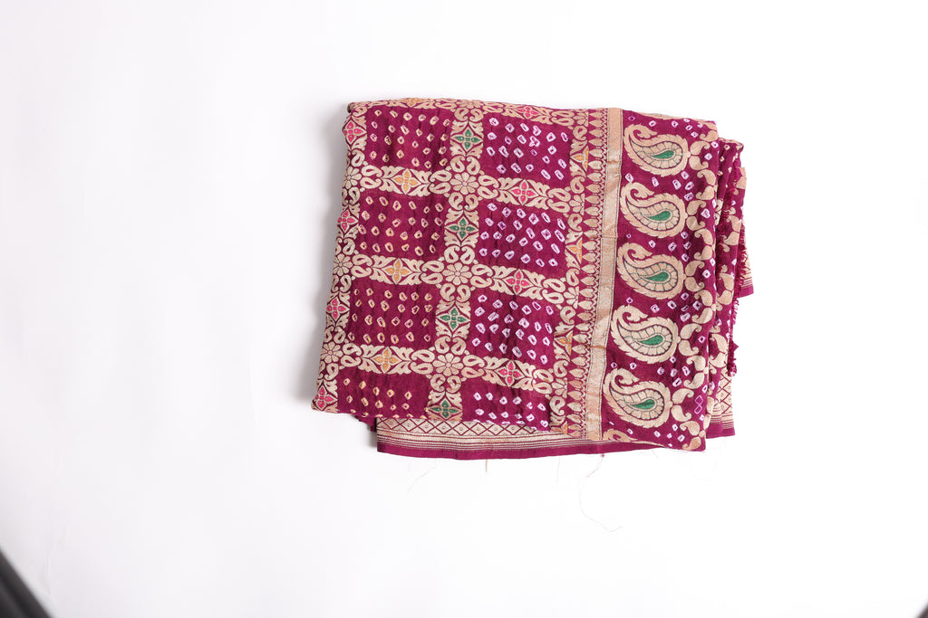 Red Multicolor Embroidered Dupatta
