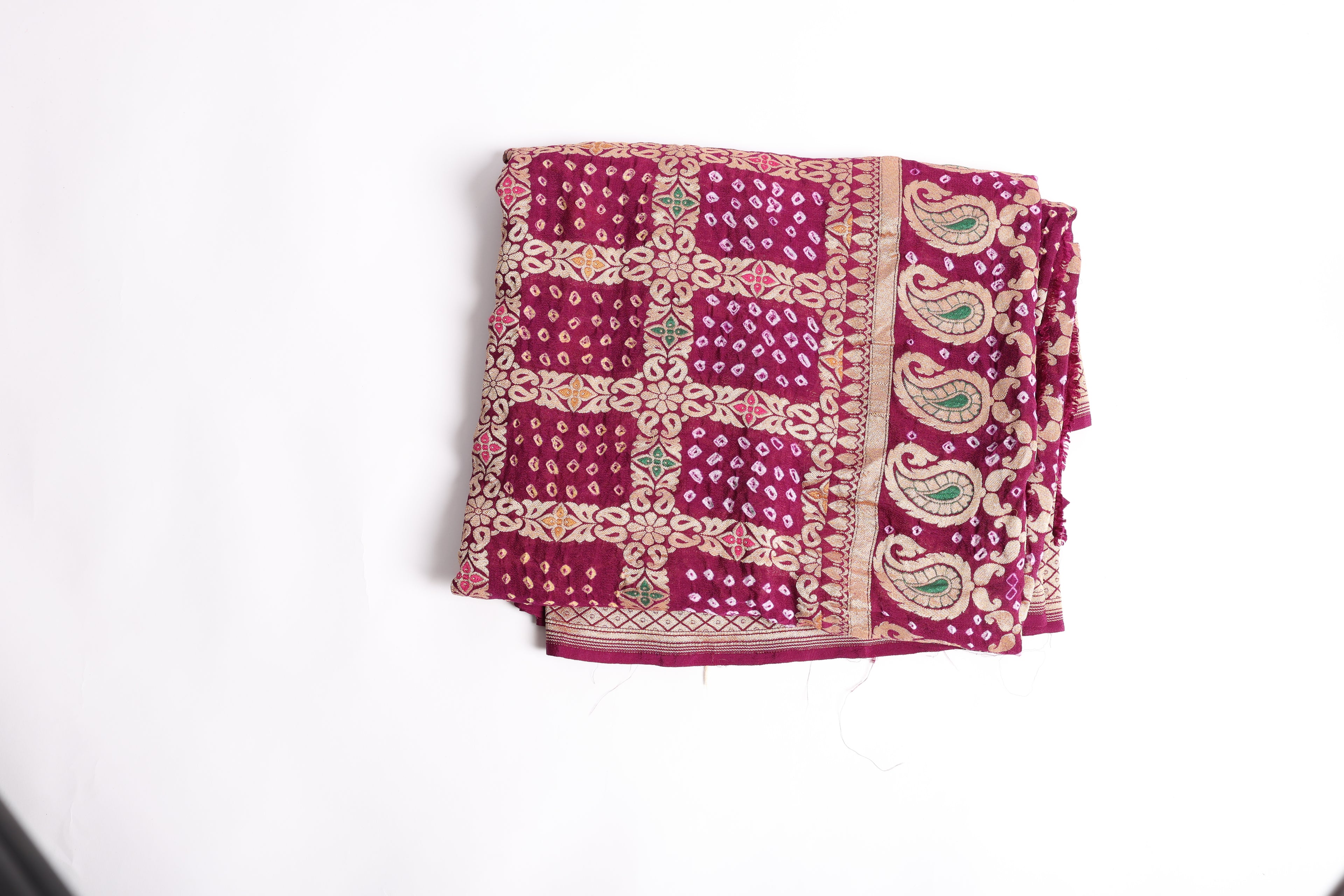 Red Multicolor Embroidered Dupatta