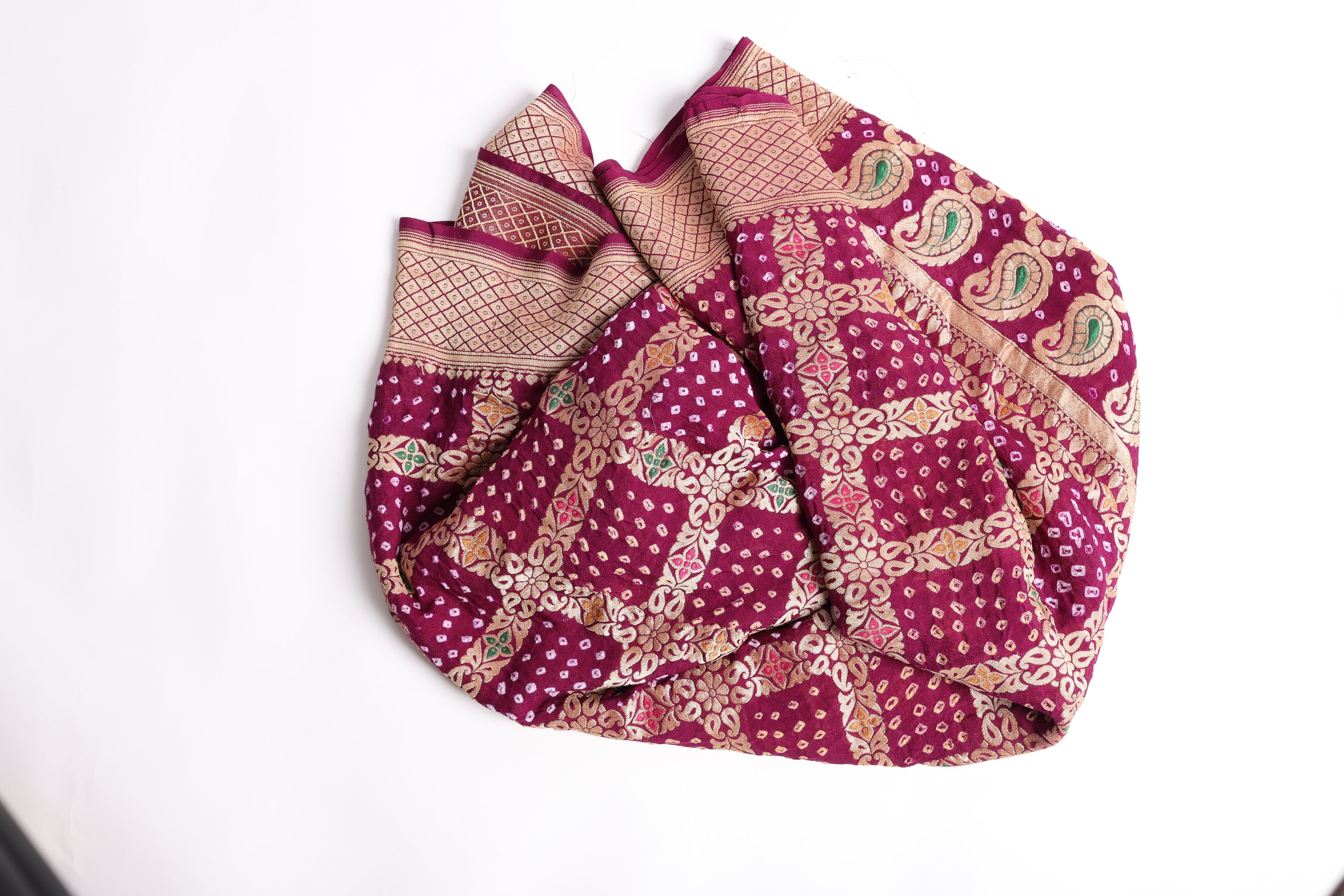 Red Multicolor Embroidered Dupatta