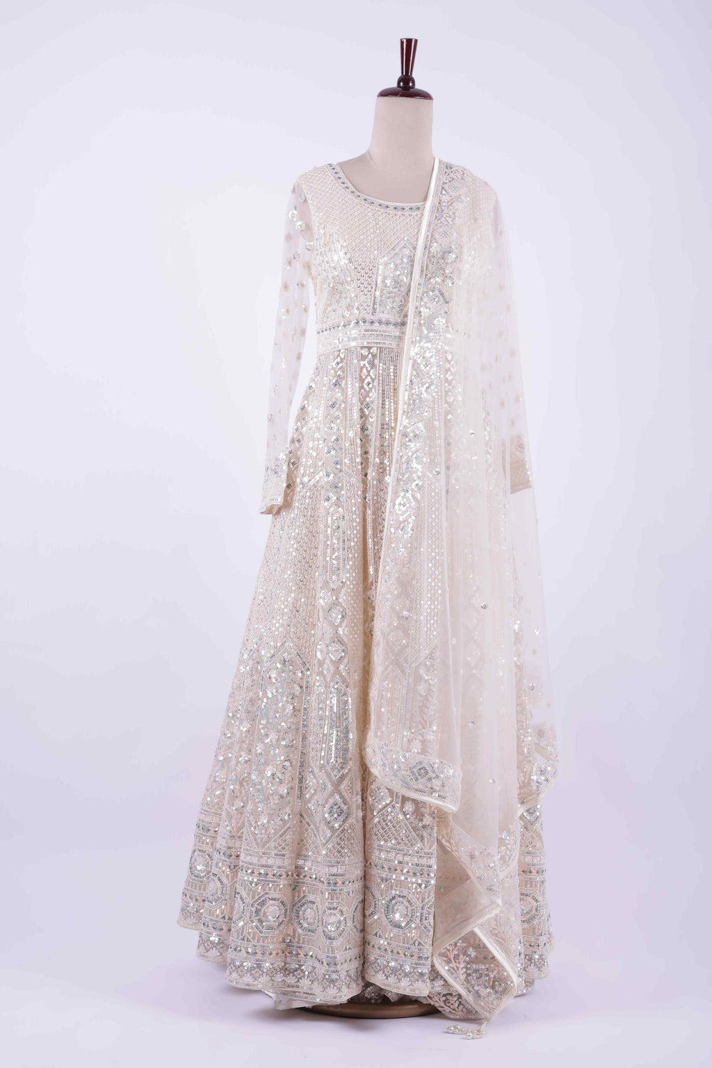 Ivory Anarkali suit