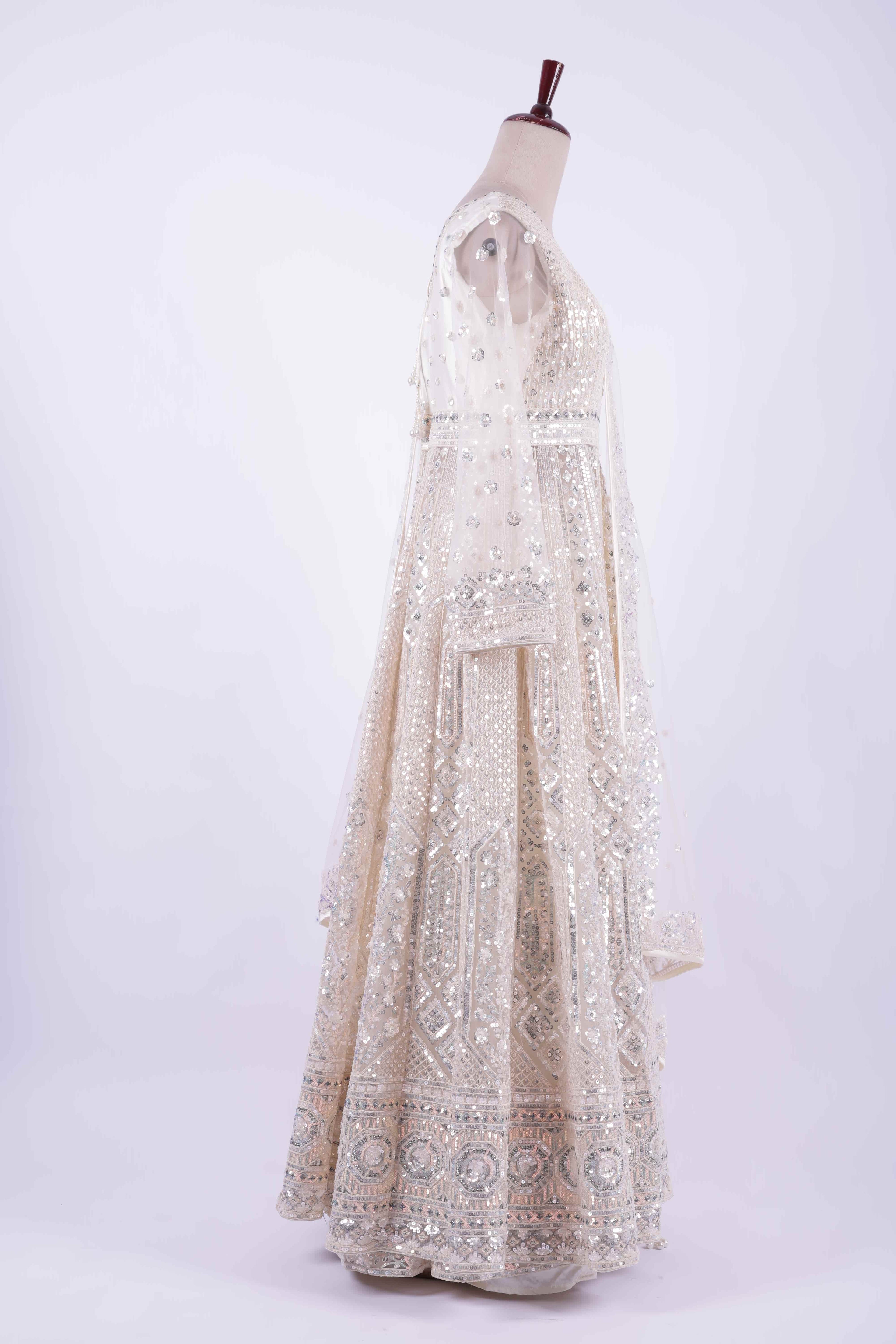 Ivory Anarkali suit Exclusives By AmarSons Ivory Anarkali suit Exclusives By AmarSons