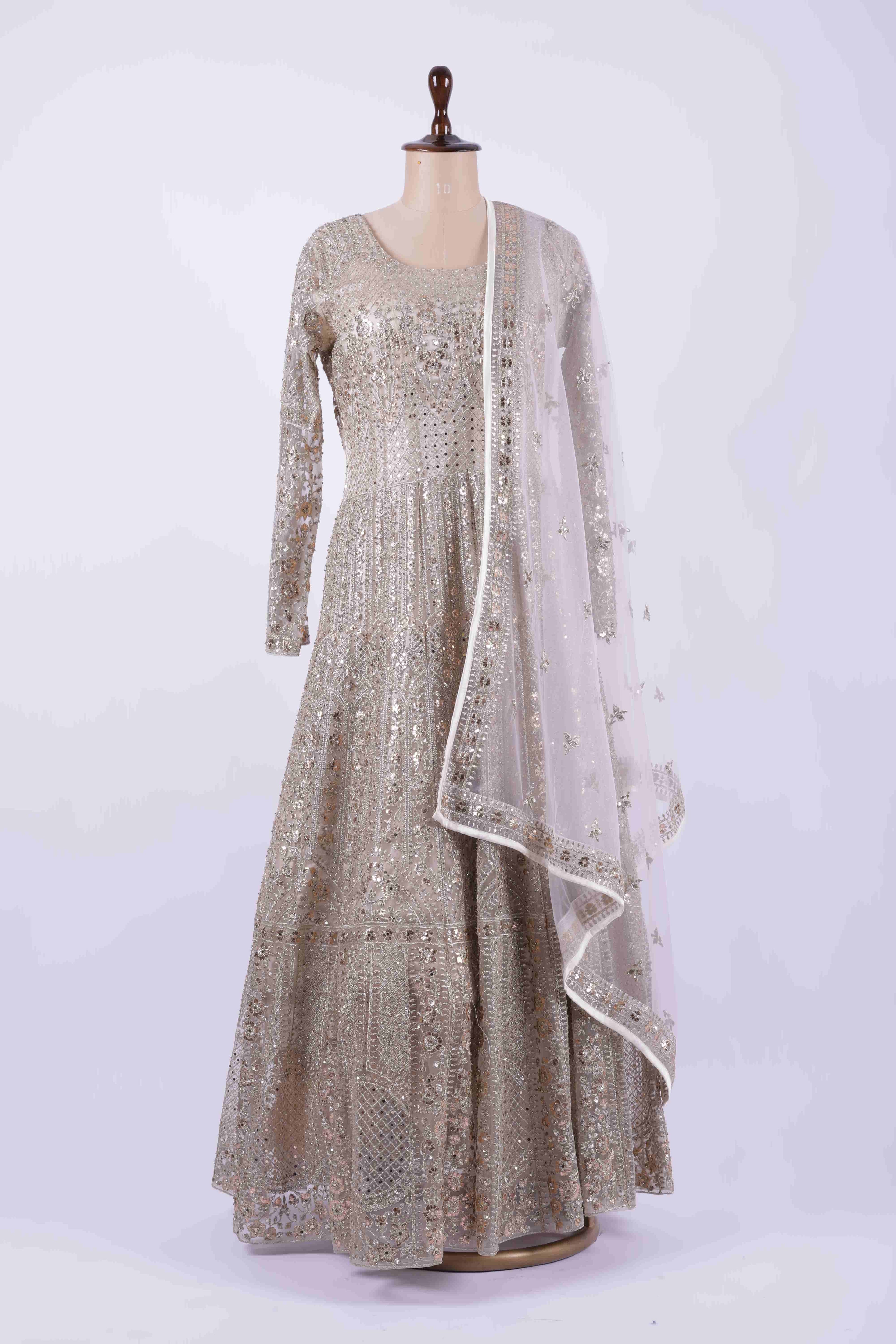 Champagne-gold Anarkali suit
