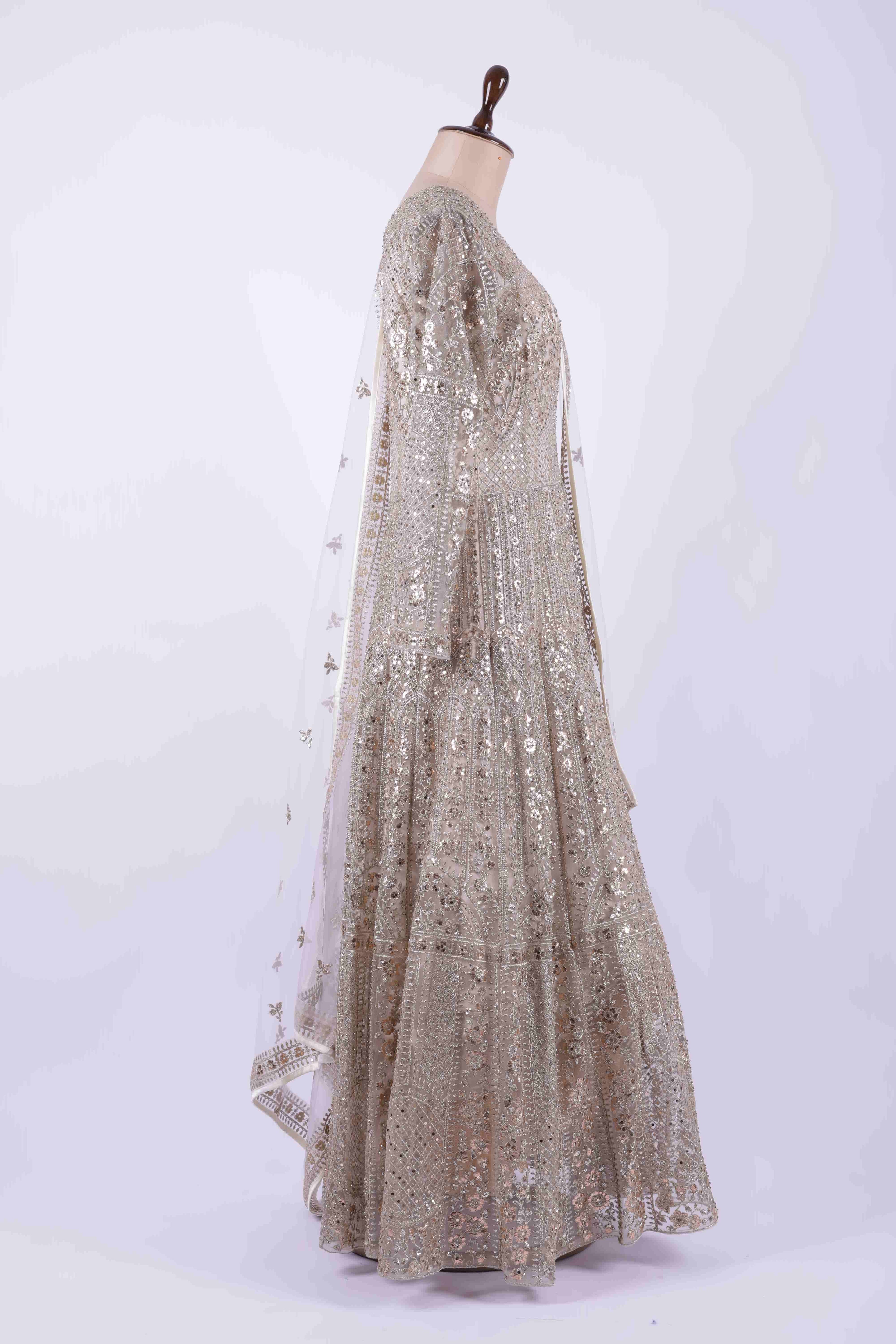 Champagne-gold Anarkali suit