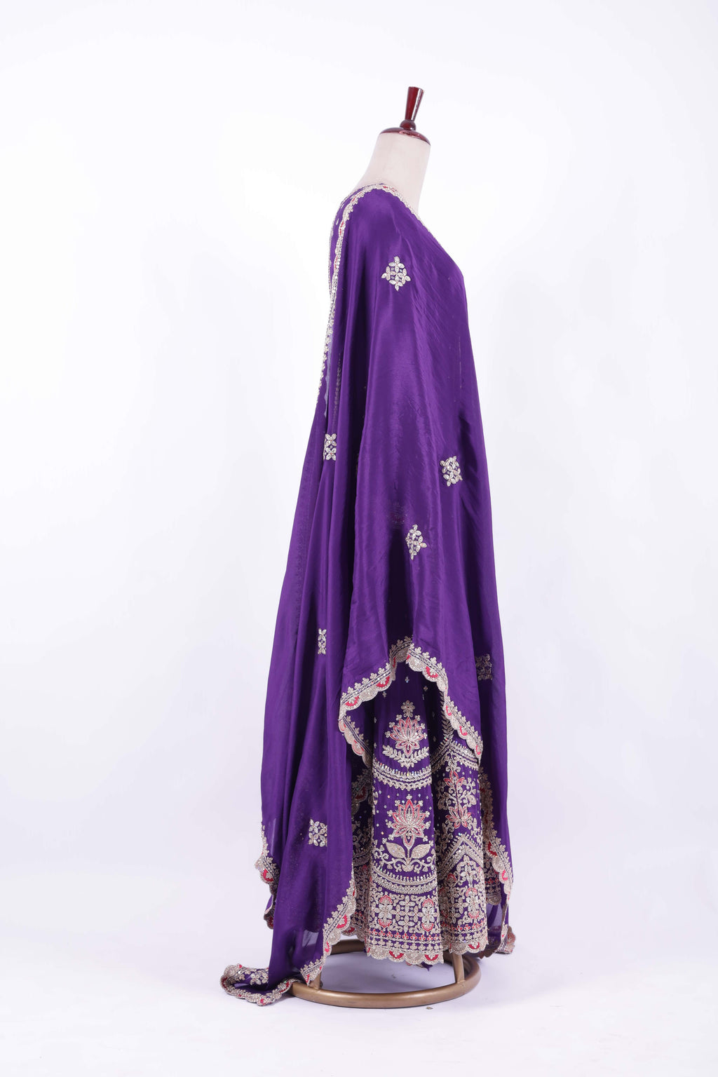 Royal Purple Embroidered Georgette Anarkali Gown