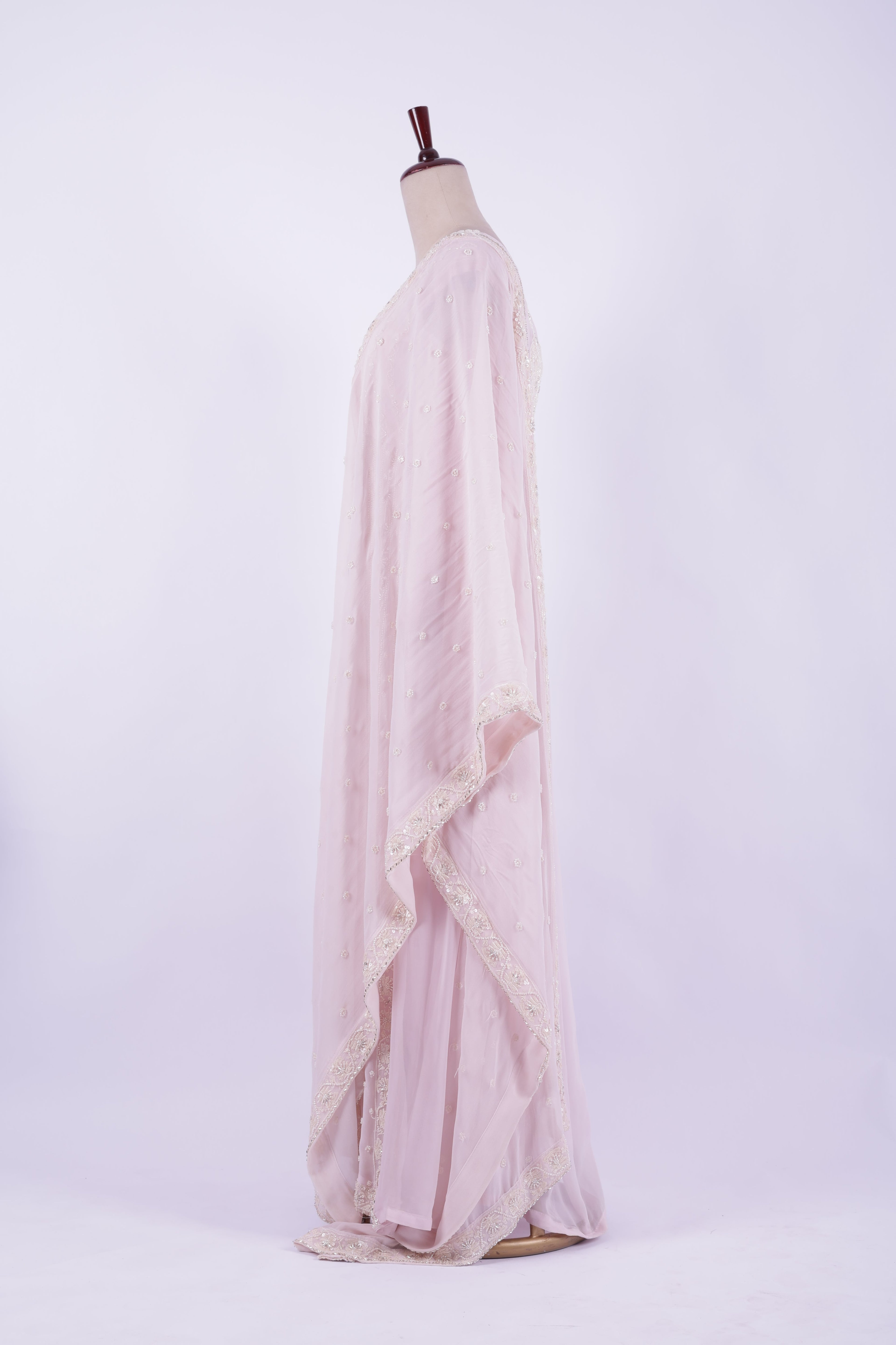 Blush Pink Embroidered Georgette Anarkali Gown