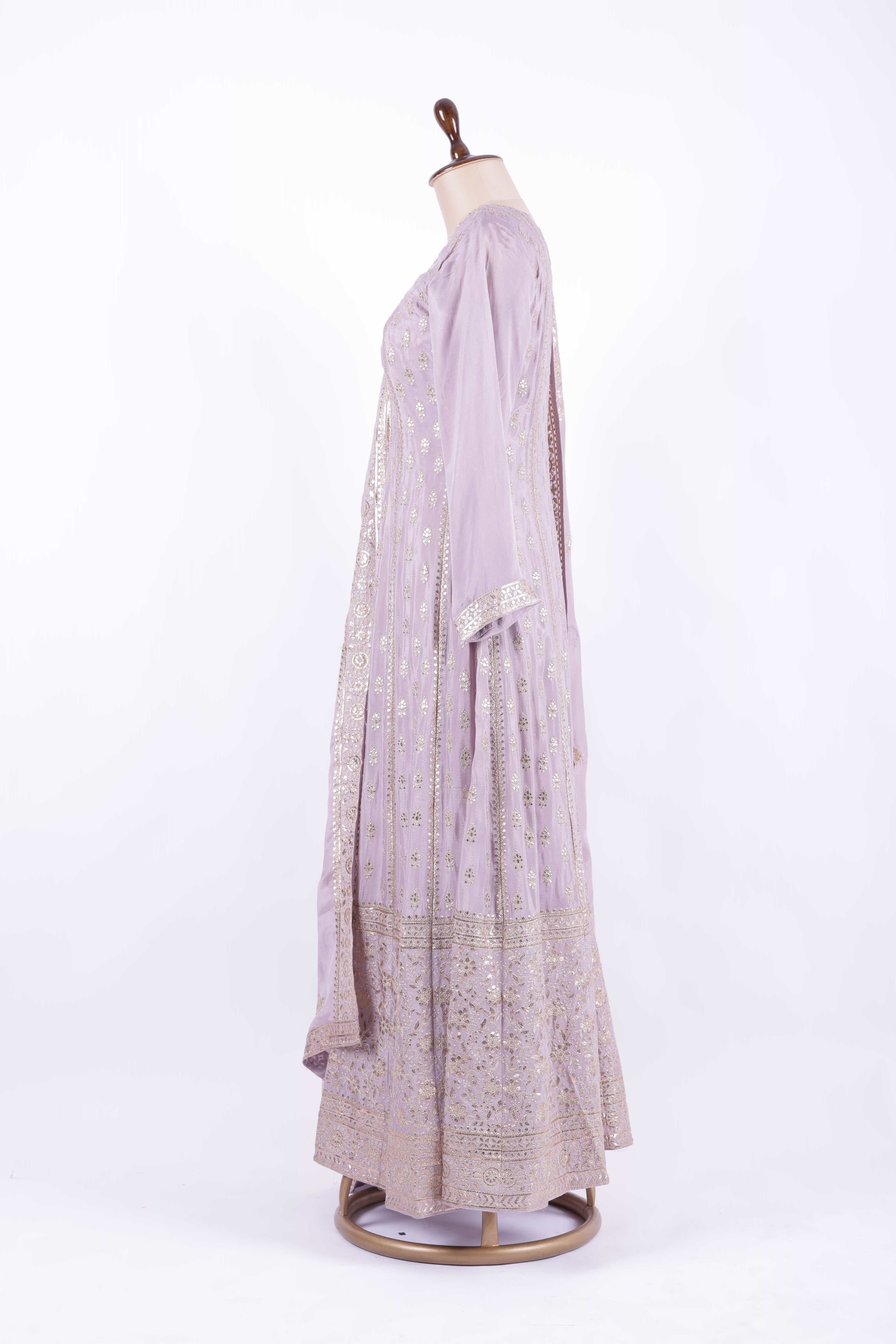 Soft Blush Embroidered Georgette Anarkali Gown